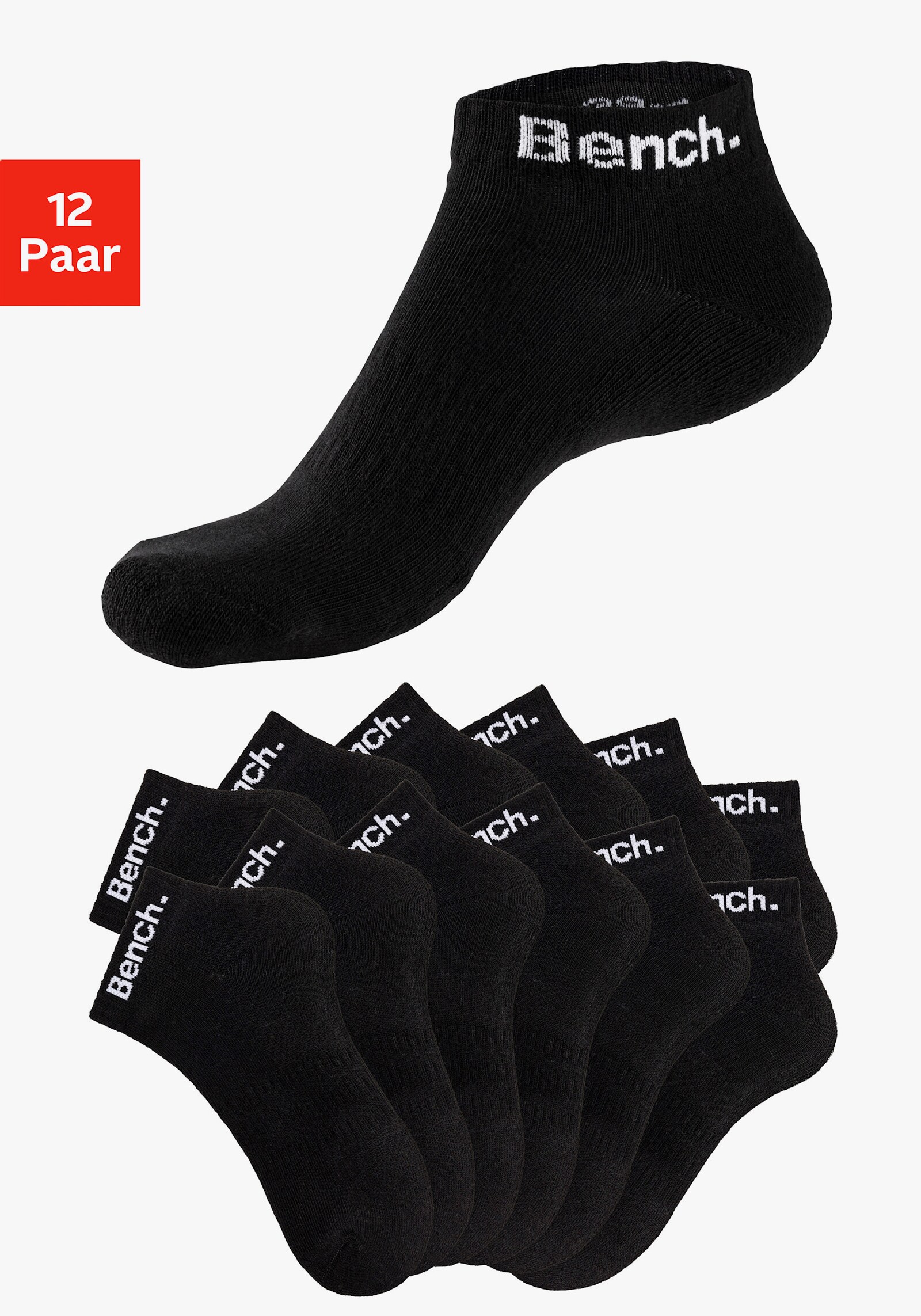 Bench. Sportsocken - 12x schwarz