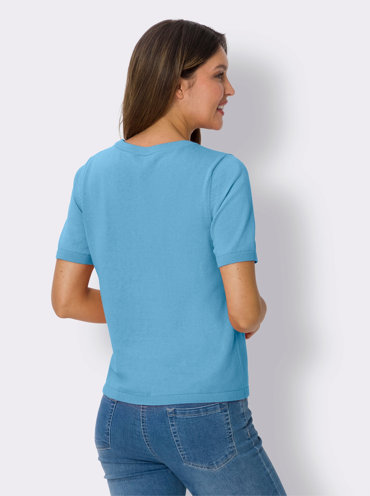 Pullover met korte mouwen - aqua