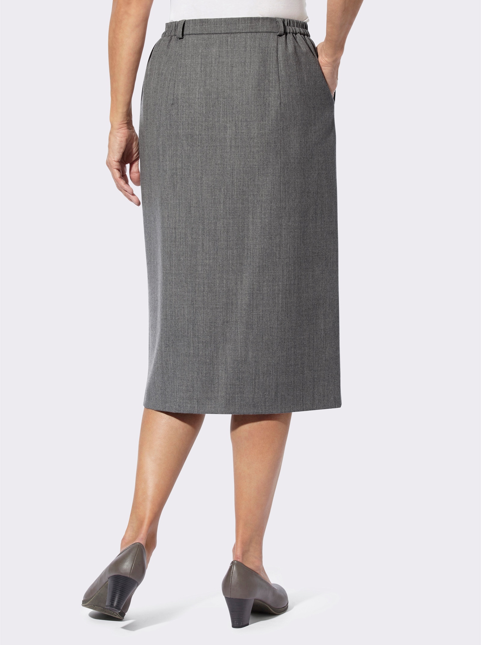 Webrock mit Deko-Patte - hellgrau-meliert