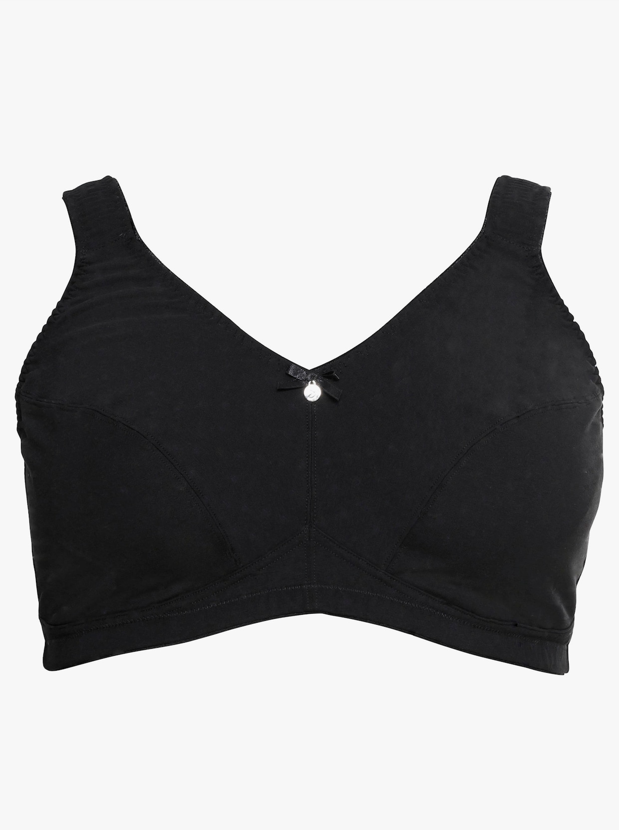 sheego Lot de 2 soutiens-gorge sans armatures - noir + noir imprimé