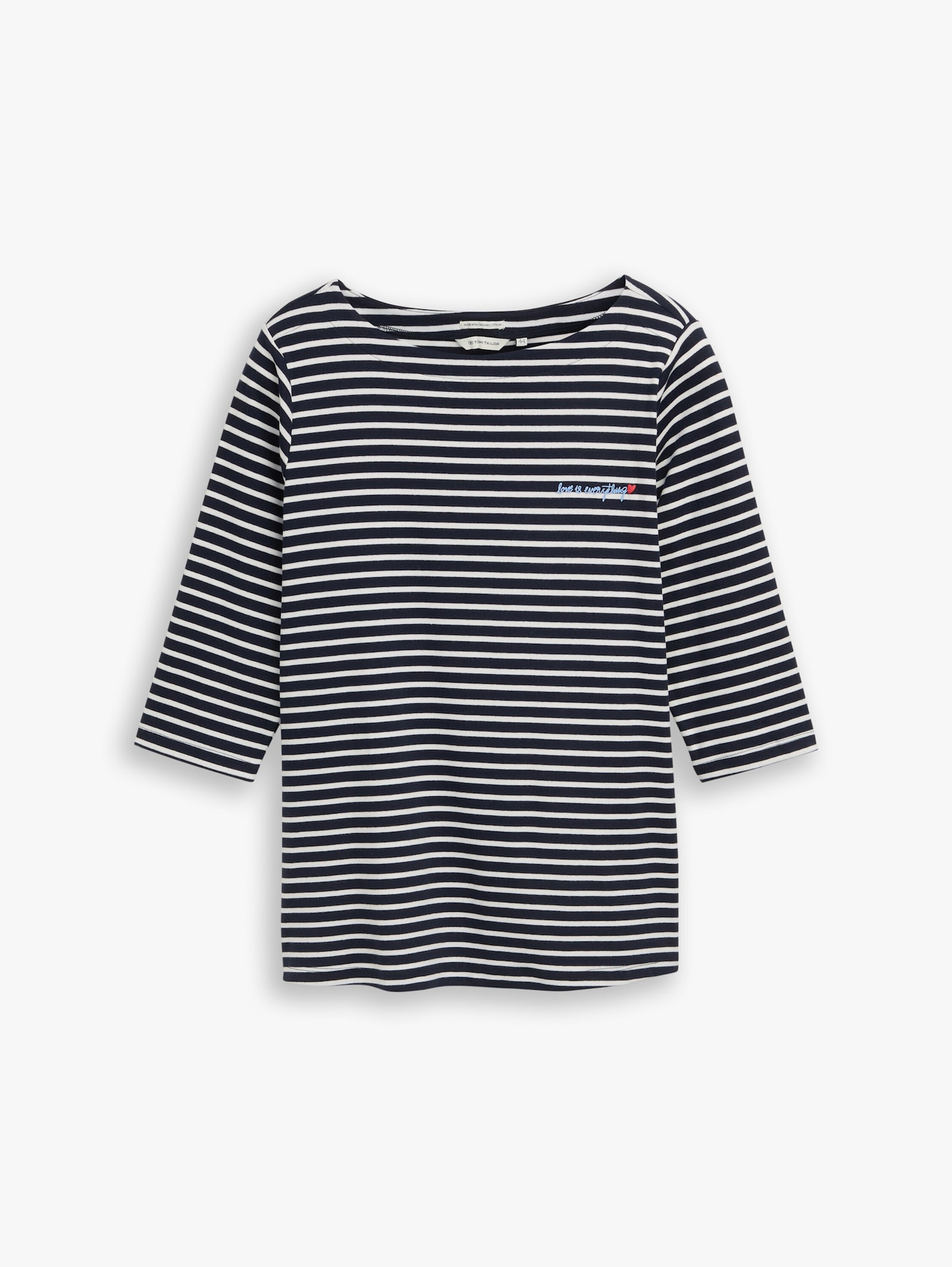 T-Shirt - navy blue offwhite stripe
