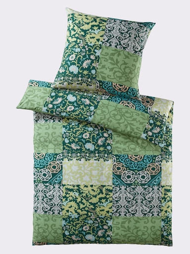 heine home Bettwäsche in Patch-Optik - kalkmint-eucalyptus-bedruckt