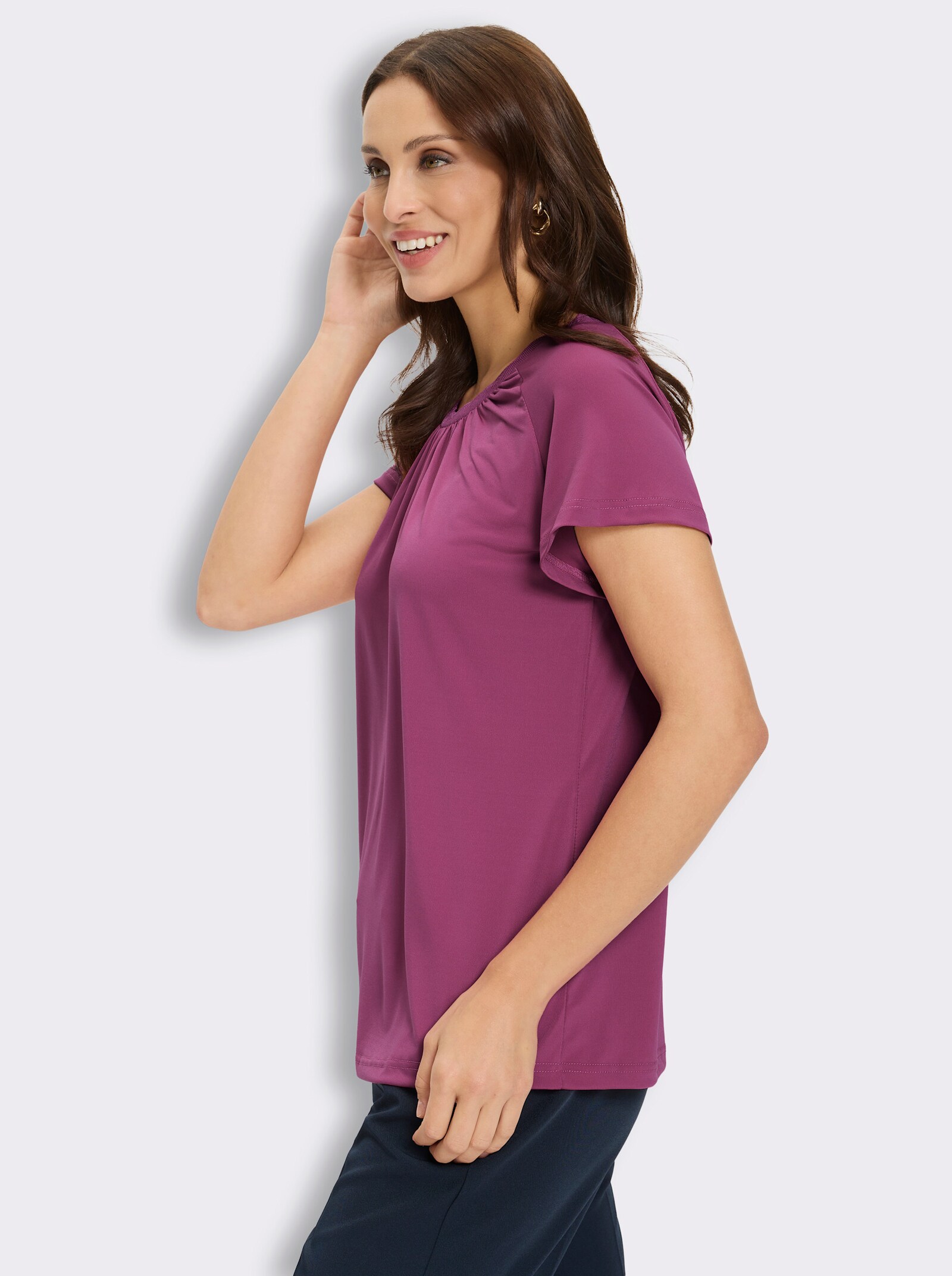 Kurzarmshirt mit gebogten Kanten - erika