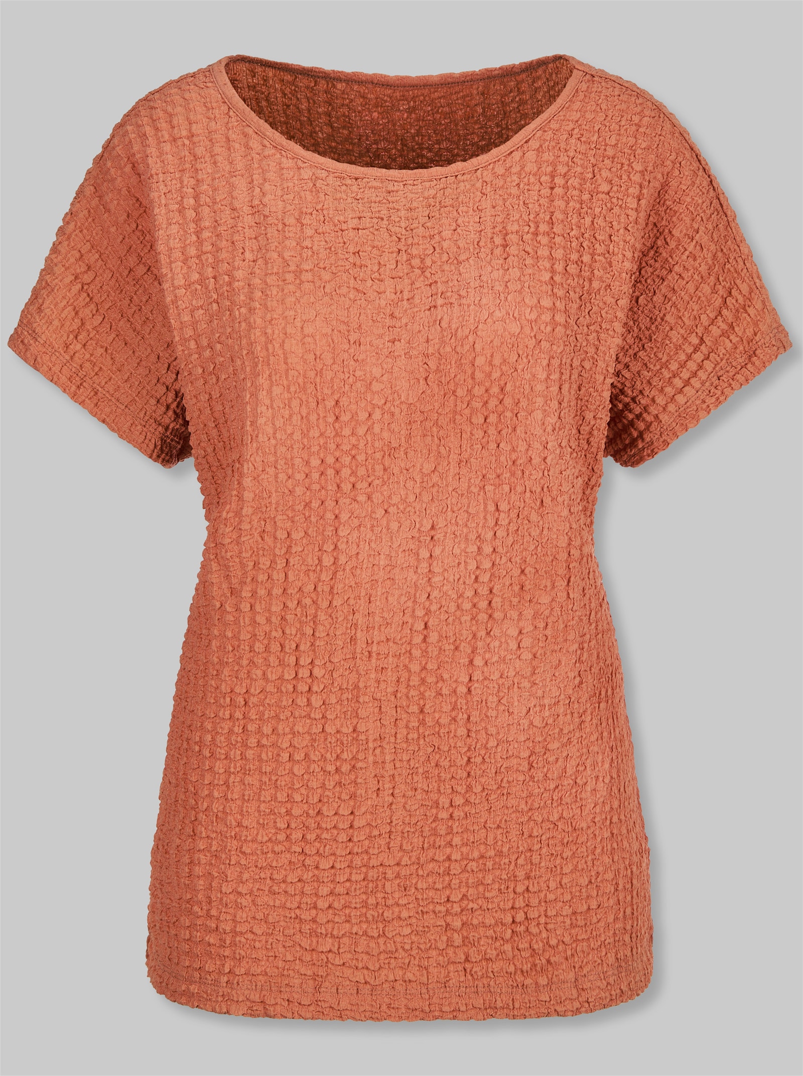 heine Kurzarmshirt aus Strukturware - papaya