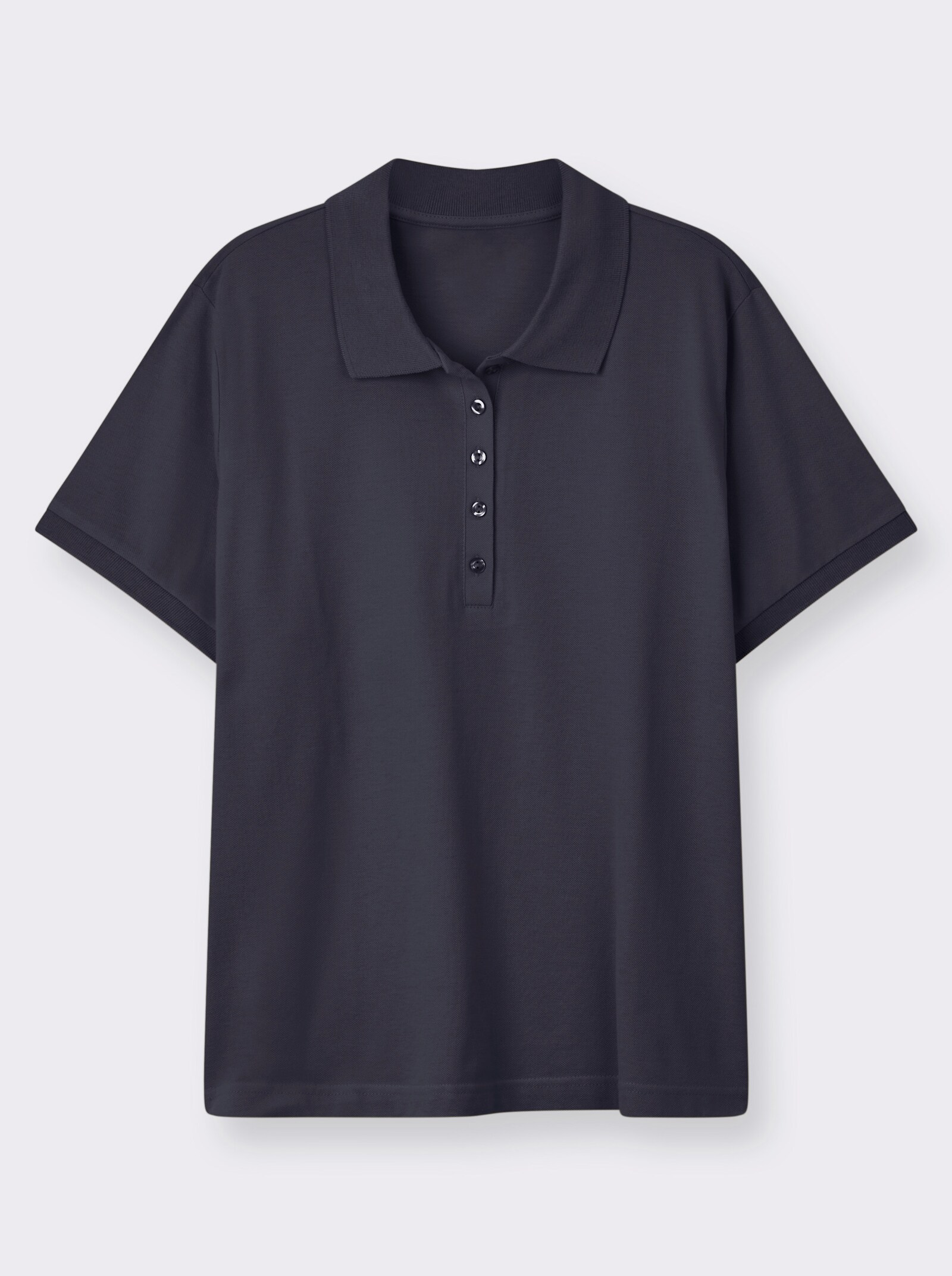Poloshirt mit Seitenschlitzen - marine