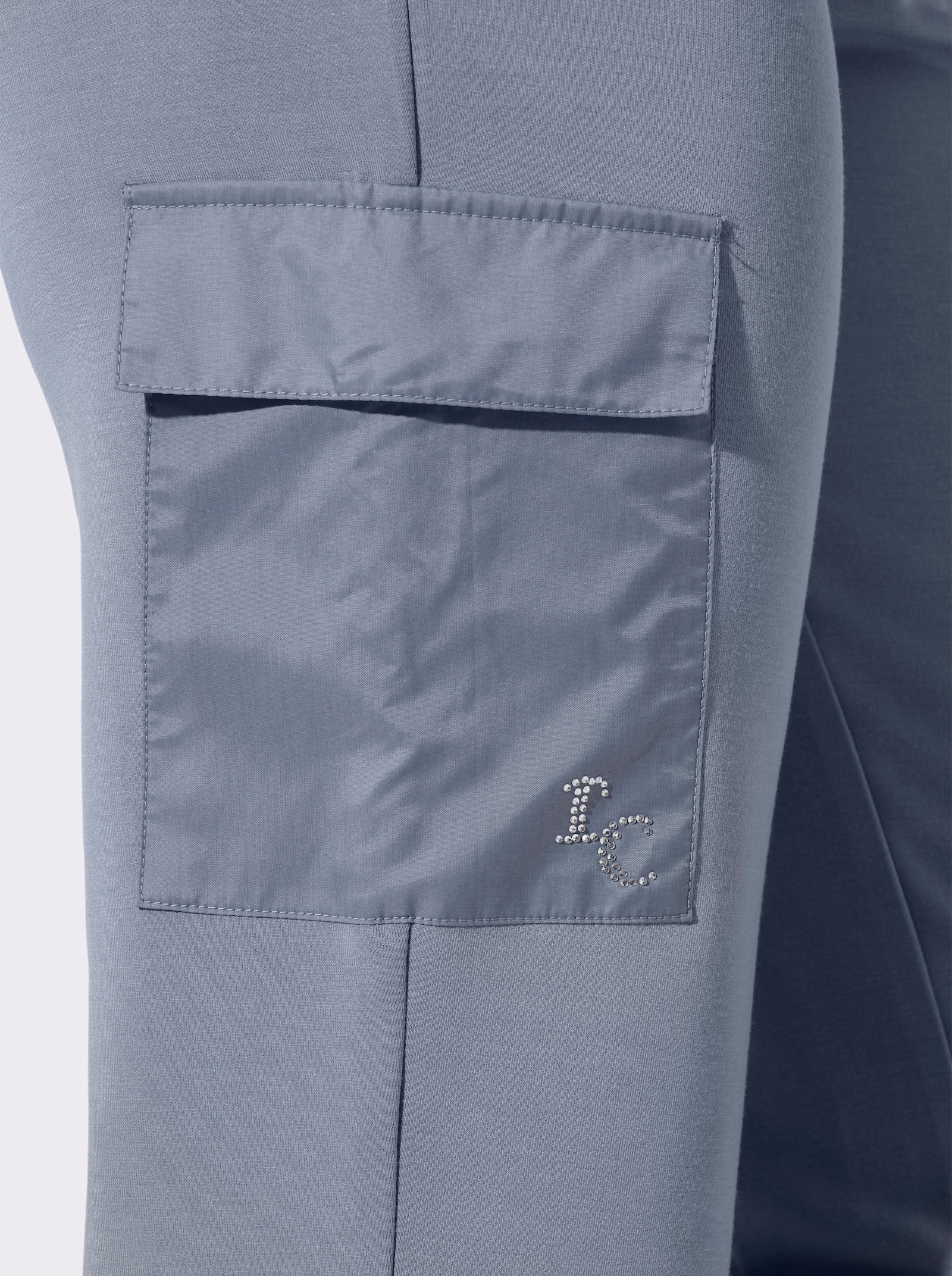 heine Jerseyhose mit Glitzer-Applikation - taubenblau