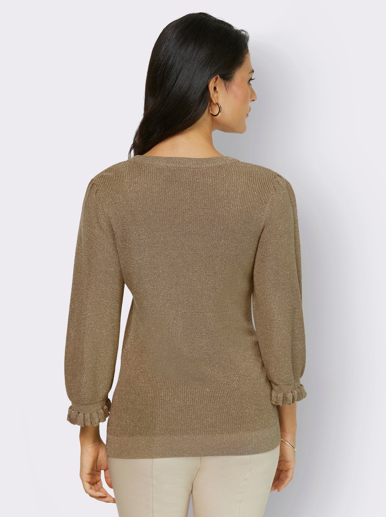 Pullover met 3/4-mouwen - goudkleur