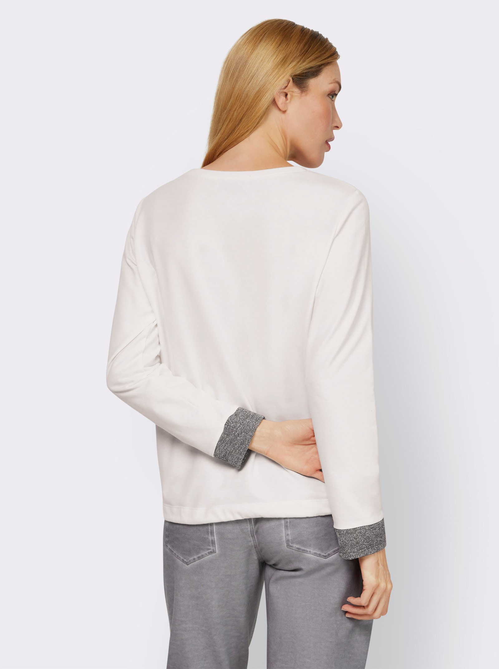 heine Sweatshirt mit weitenregulierbarem Saum - ecru