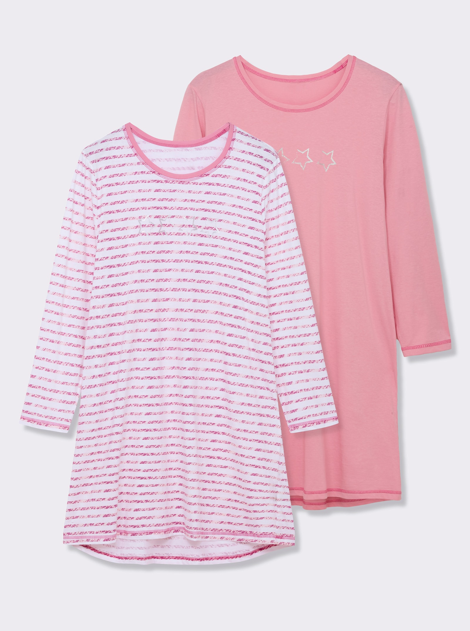 wäschepur Langarm Sleepshirts - erika + erika-gestreift