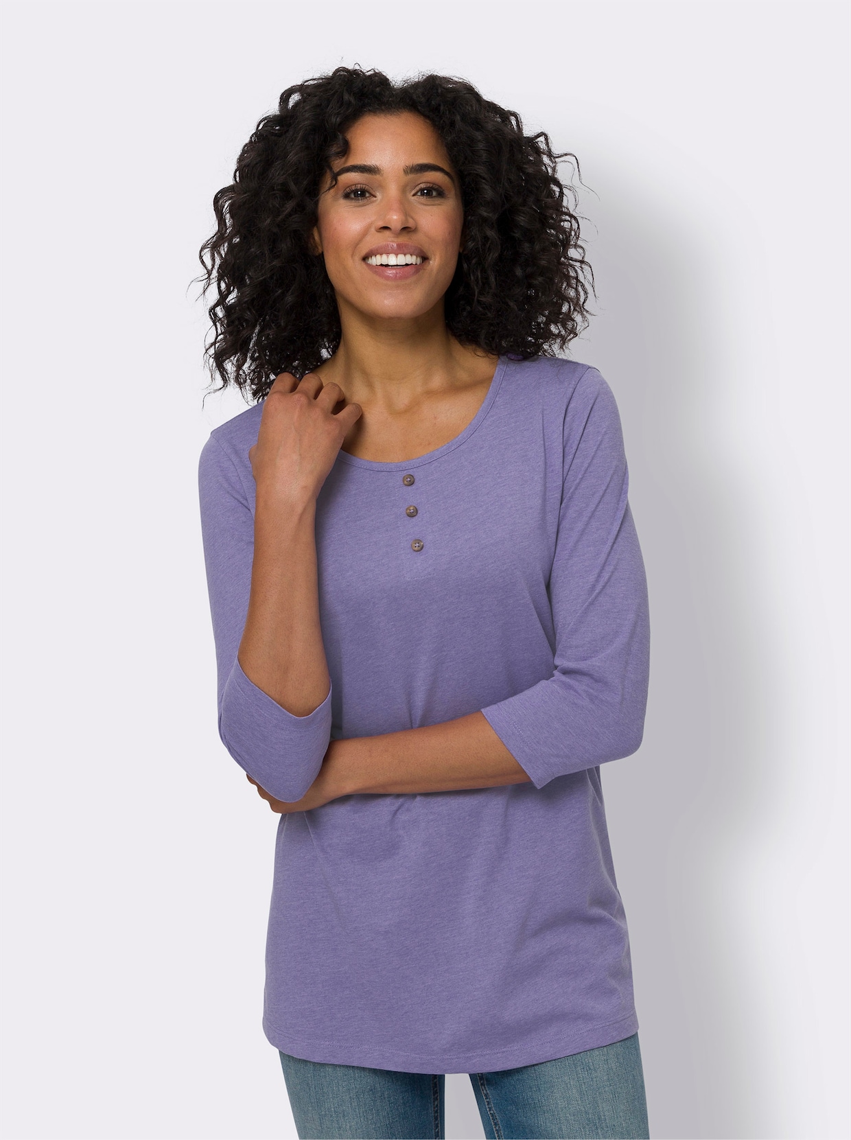 Lang shirt - lavendel gemêleerd