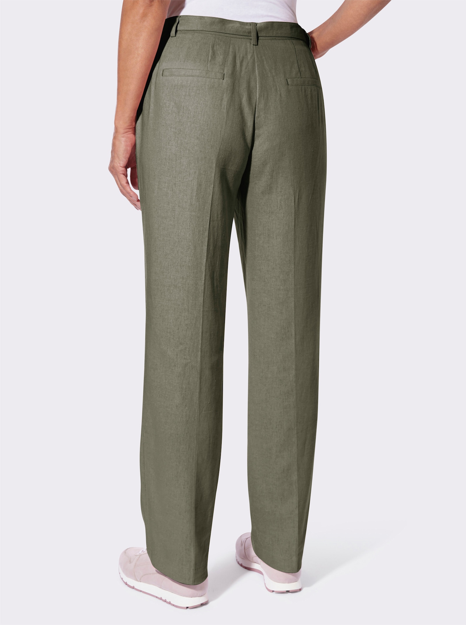 Hose mit abnehmbarem Bindegürtel - khaki