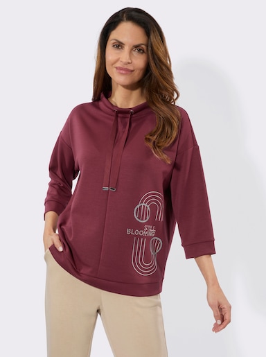 Sweatshirt mit glänzendem Druck - bordeaux
