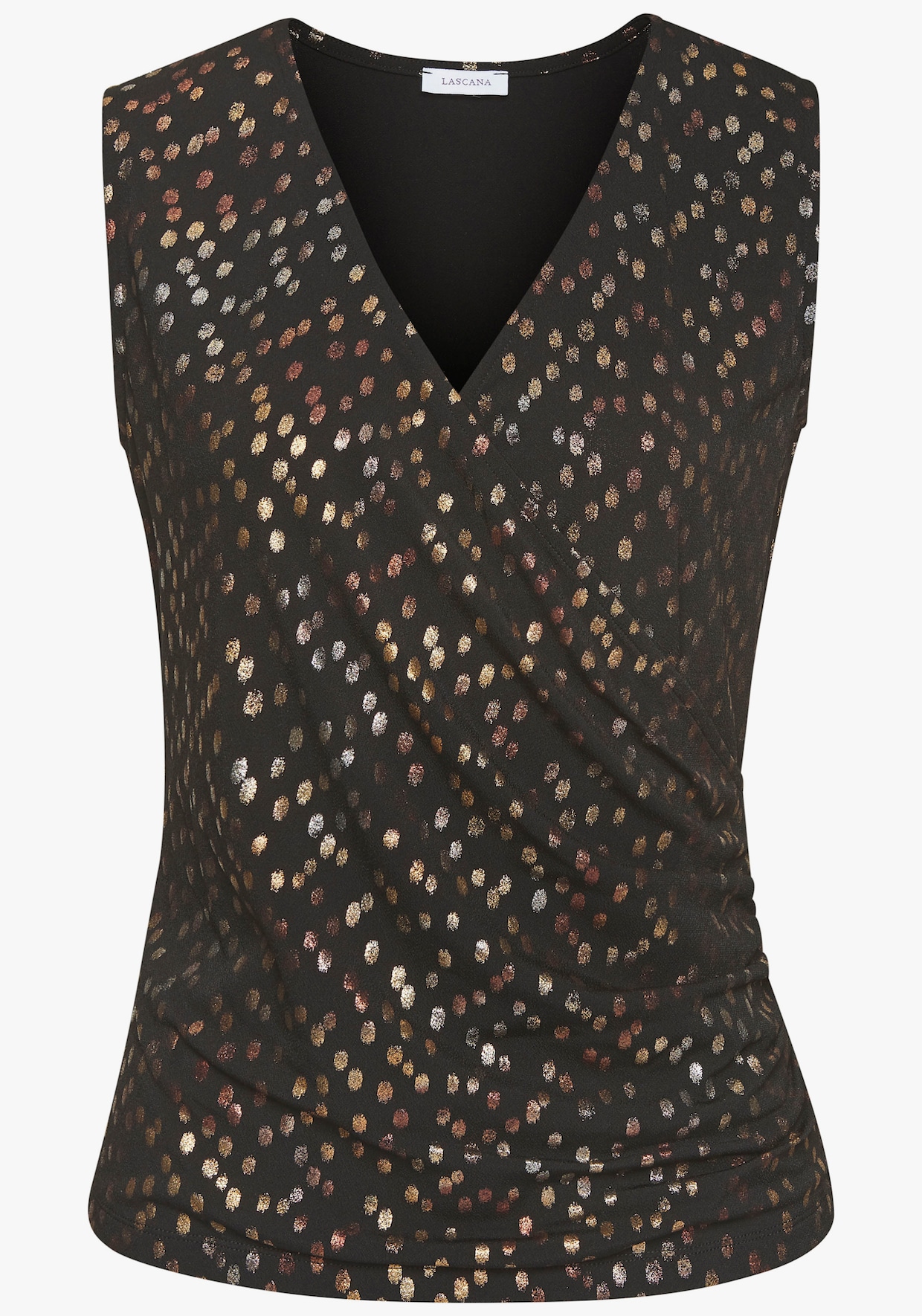 LASCANA Tanktop - schwarz-gold-bedruckt