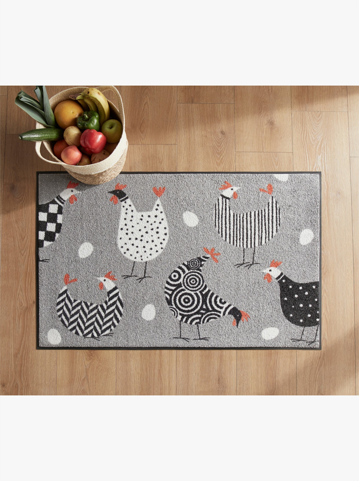 wash+dry by Kleen-Tex Voetmat - grijs/wit gedessineerd