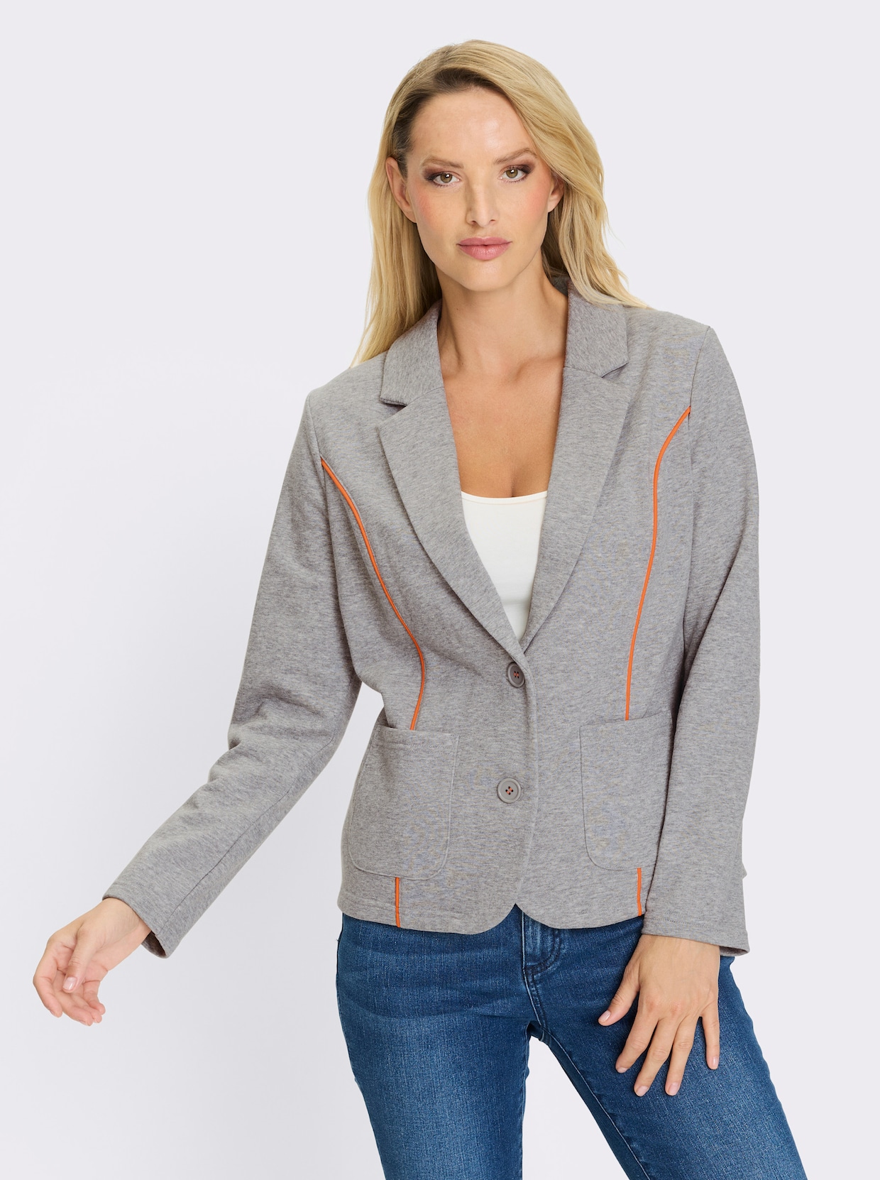 heine Jerseyblazer - hellgrau-meliert