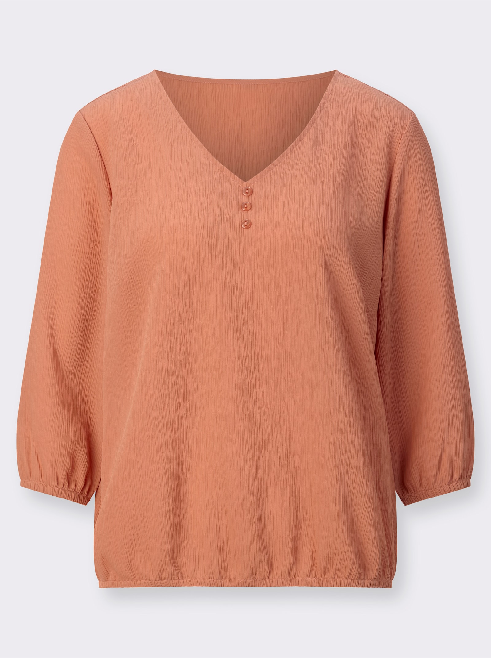 Schlupfbluse mit Crinkle-Effekt - papaya