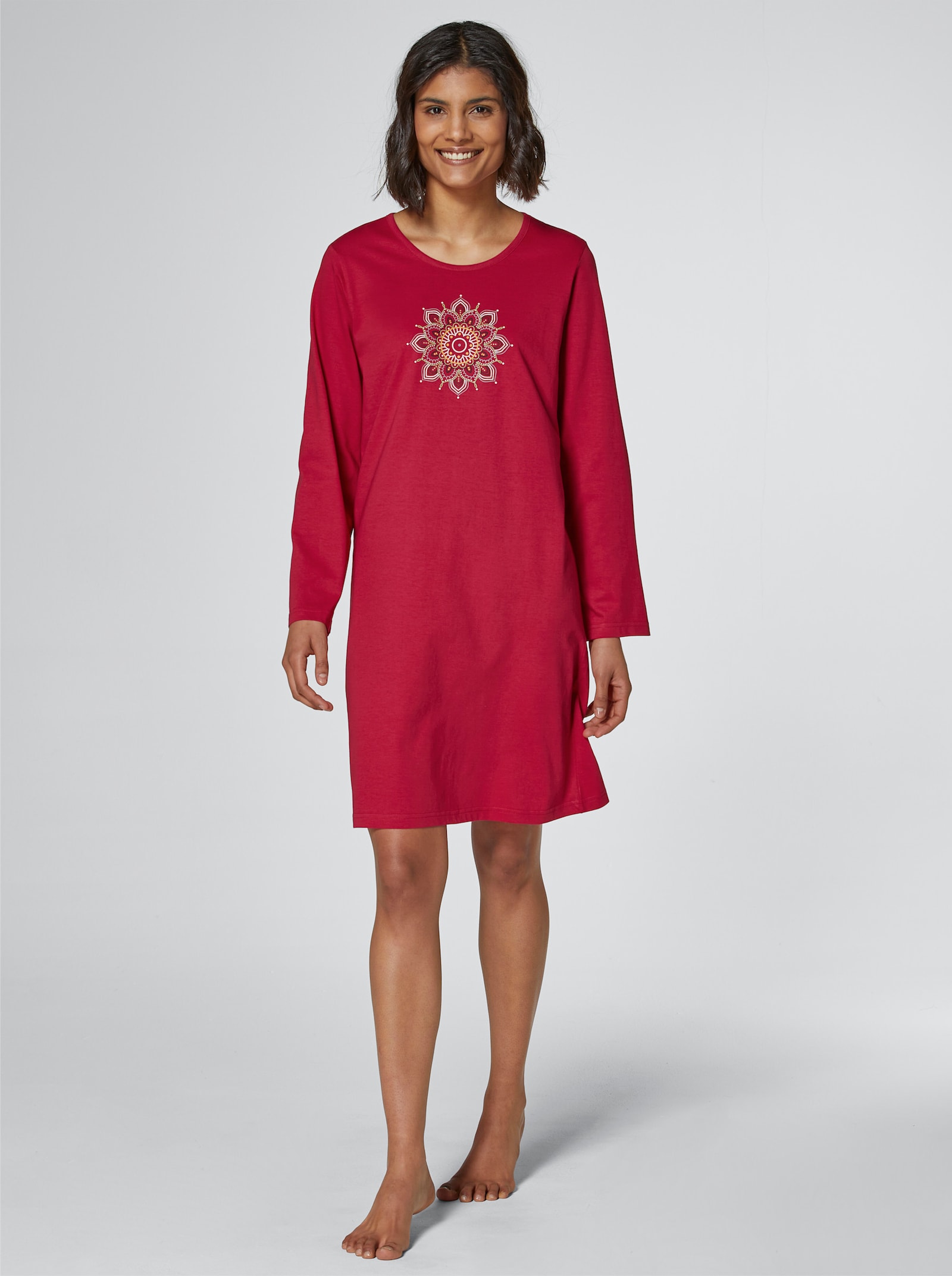 Comtessa Noční košile se vzorem mandaly - červená