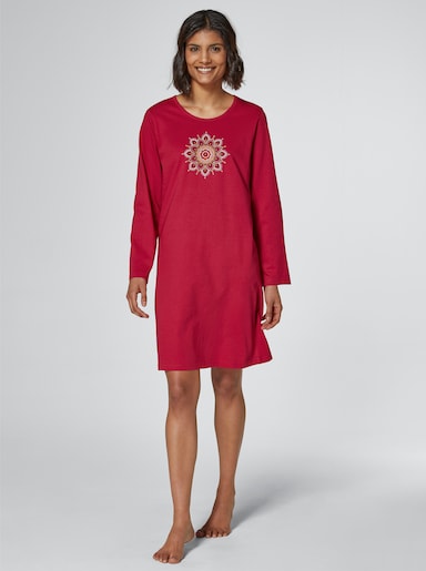 Comtessa Sleepshirt mit Mandala-Muster - rot