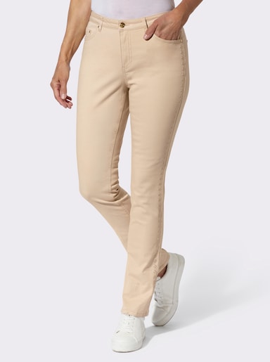  Jeans mit Stickerei an den Seitennähten - sand