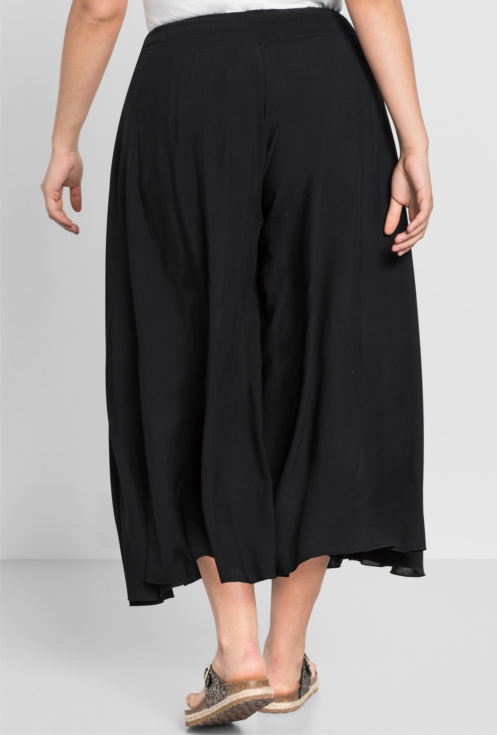 sheego Hosenrock mit Smokbund - schwarz