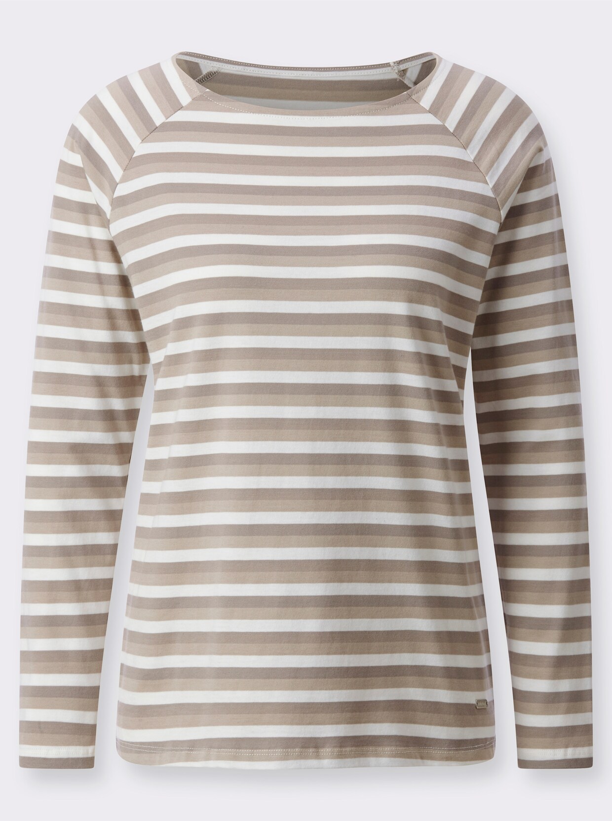 Streepjesshirt - sesam gestreept