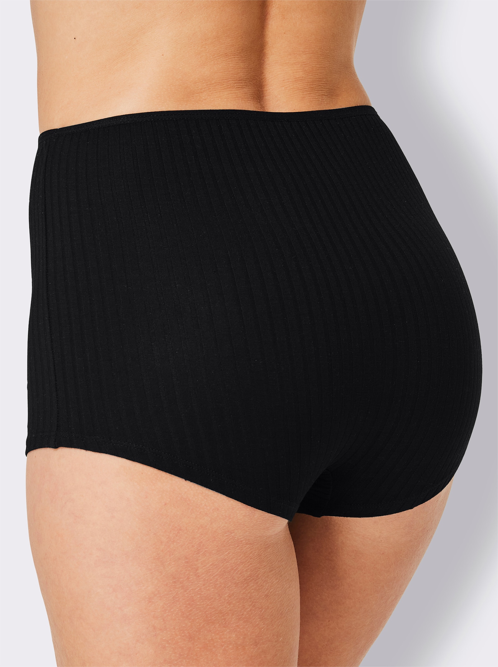 wäschepur Hipster in subtiele ribstructuur - zwart