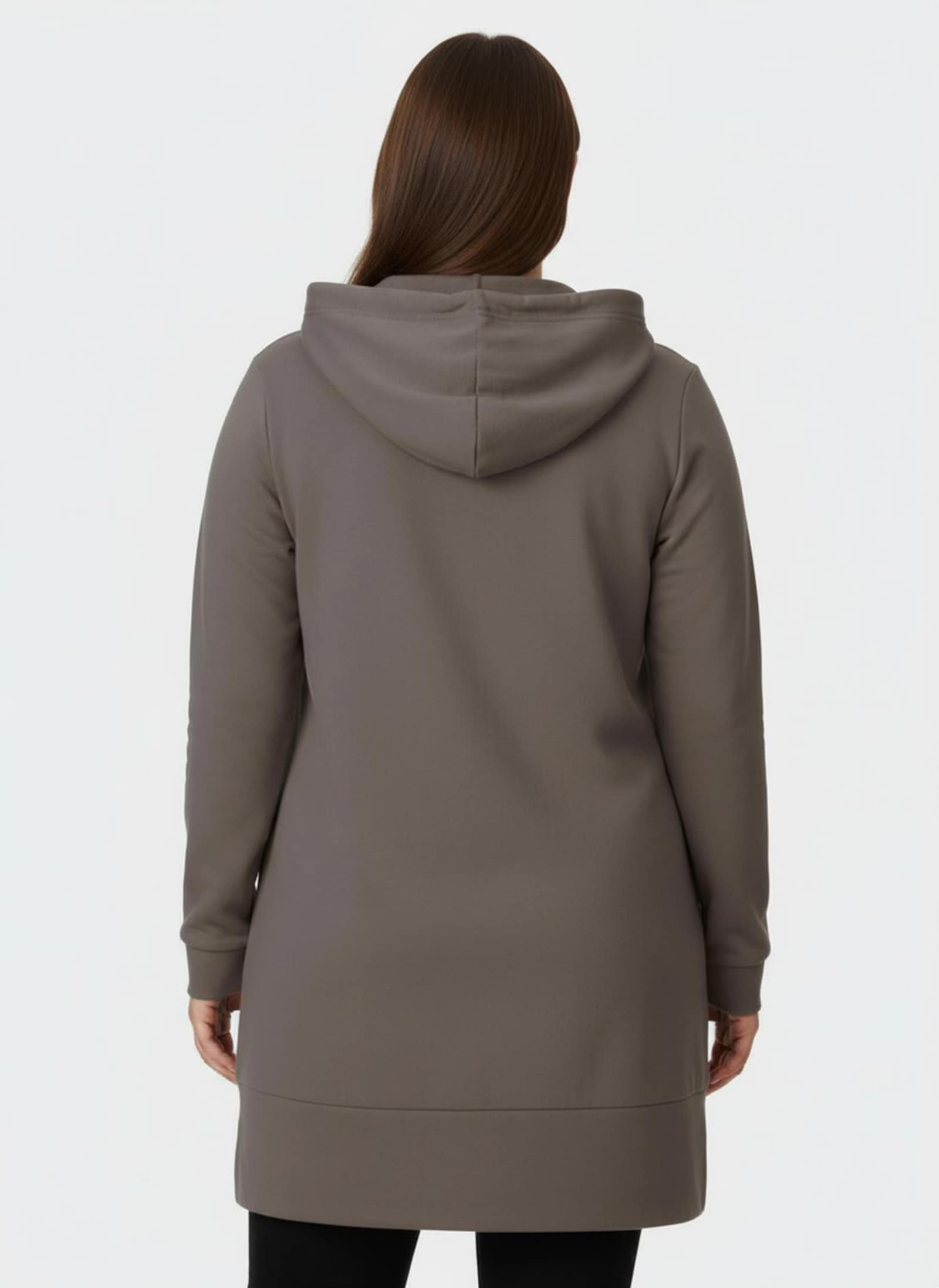 Longsweatshirt mit Kapuze - dunkeltaupe