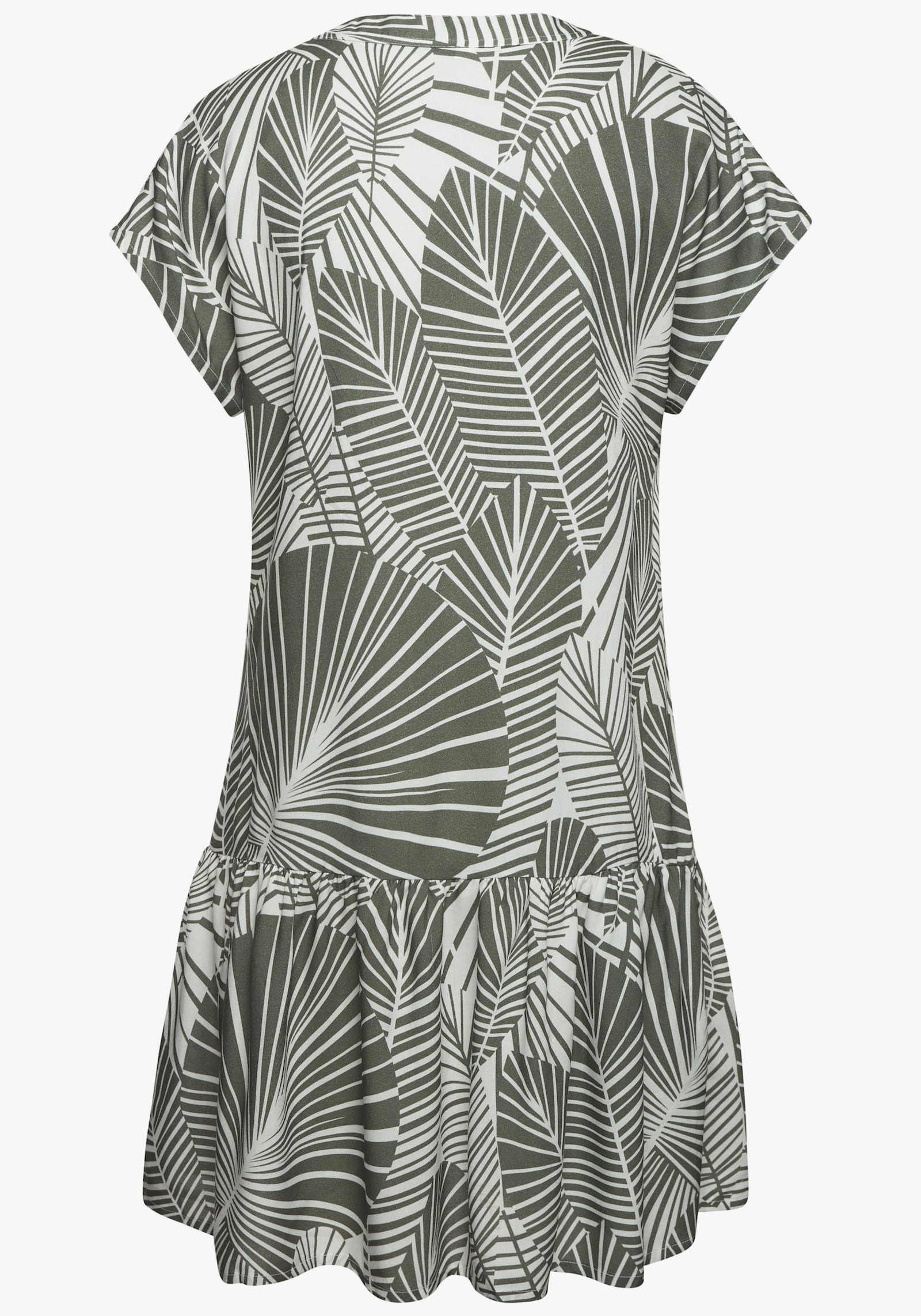 s.Oliver Blusenkleid - khaki-creme bedruckt