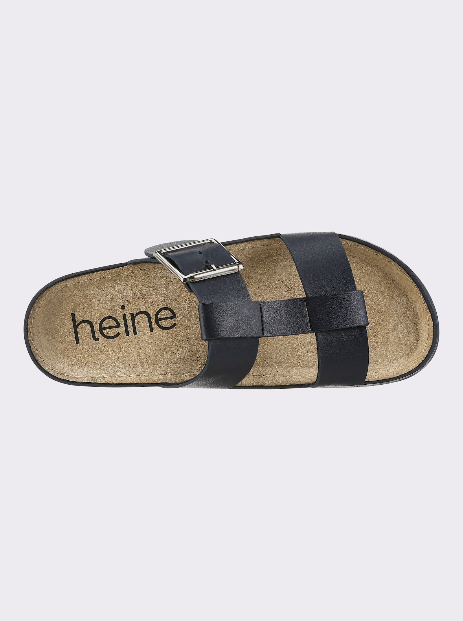 heine Pantolette mit Plateausohle - marine