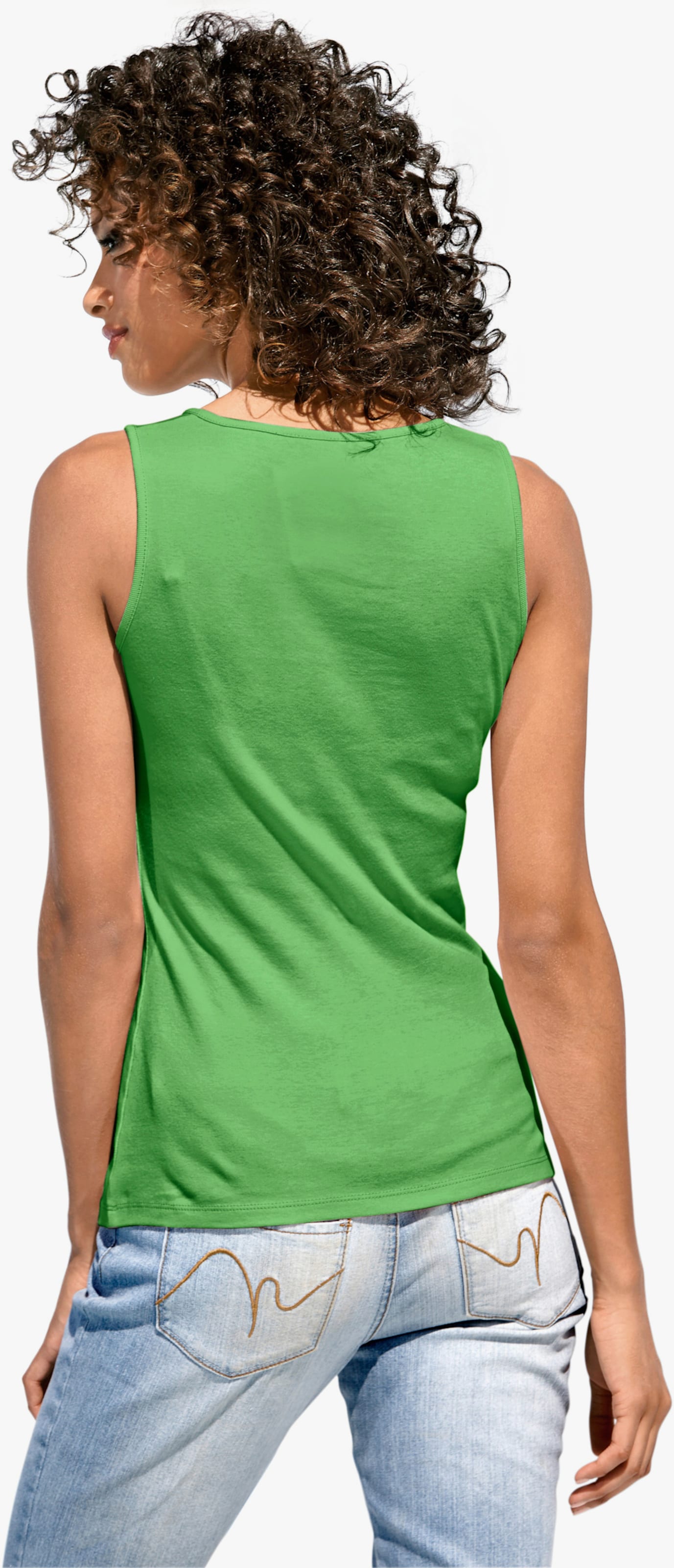 heine Shirttop mit Karree-Ausschnitt - grün