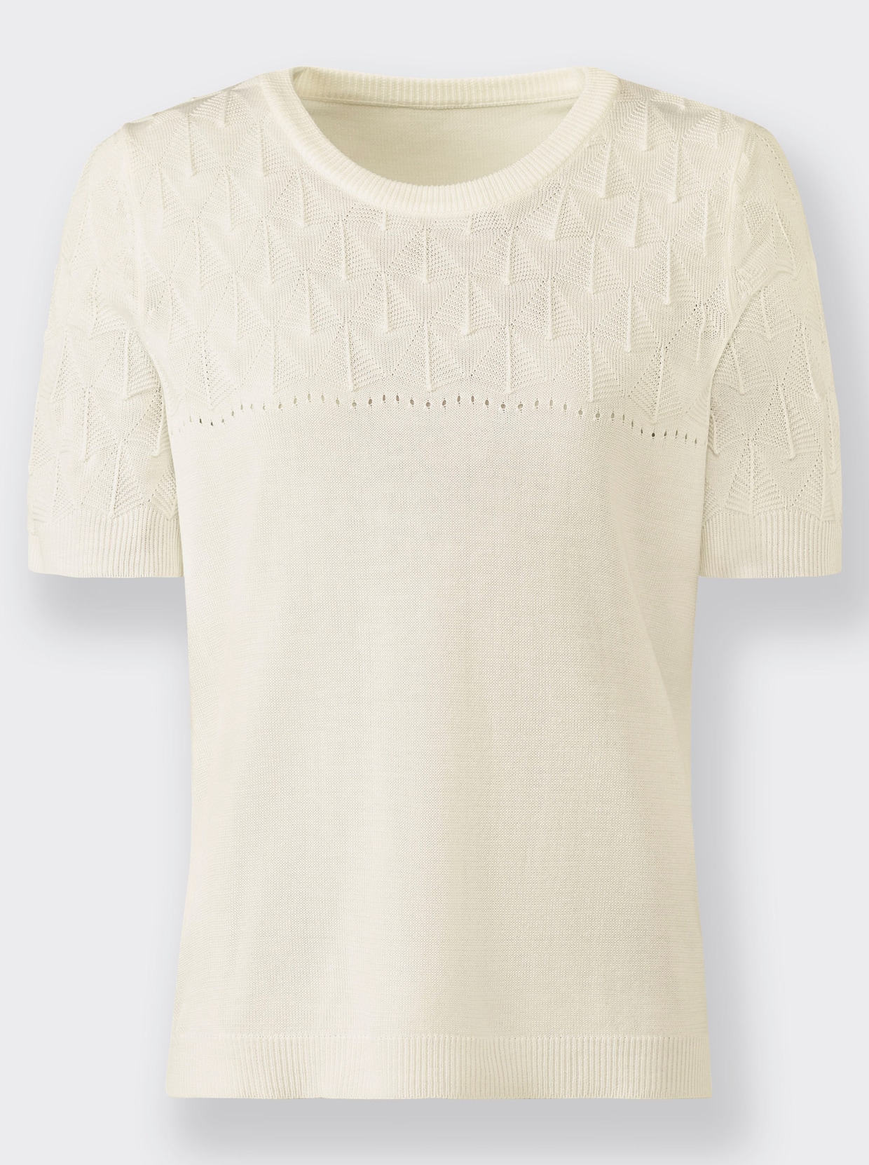 Pullover met korte mouwen - ecru