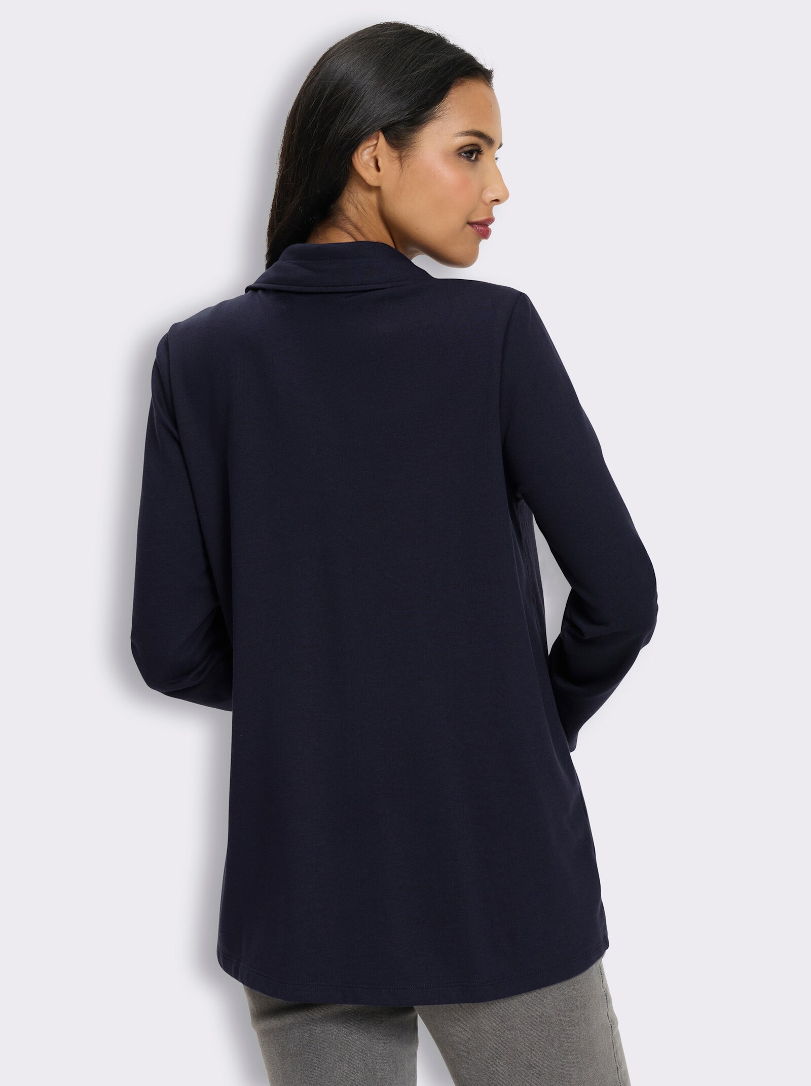 Sweatjacke mit zwei Taschen - marine