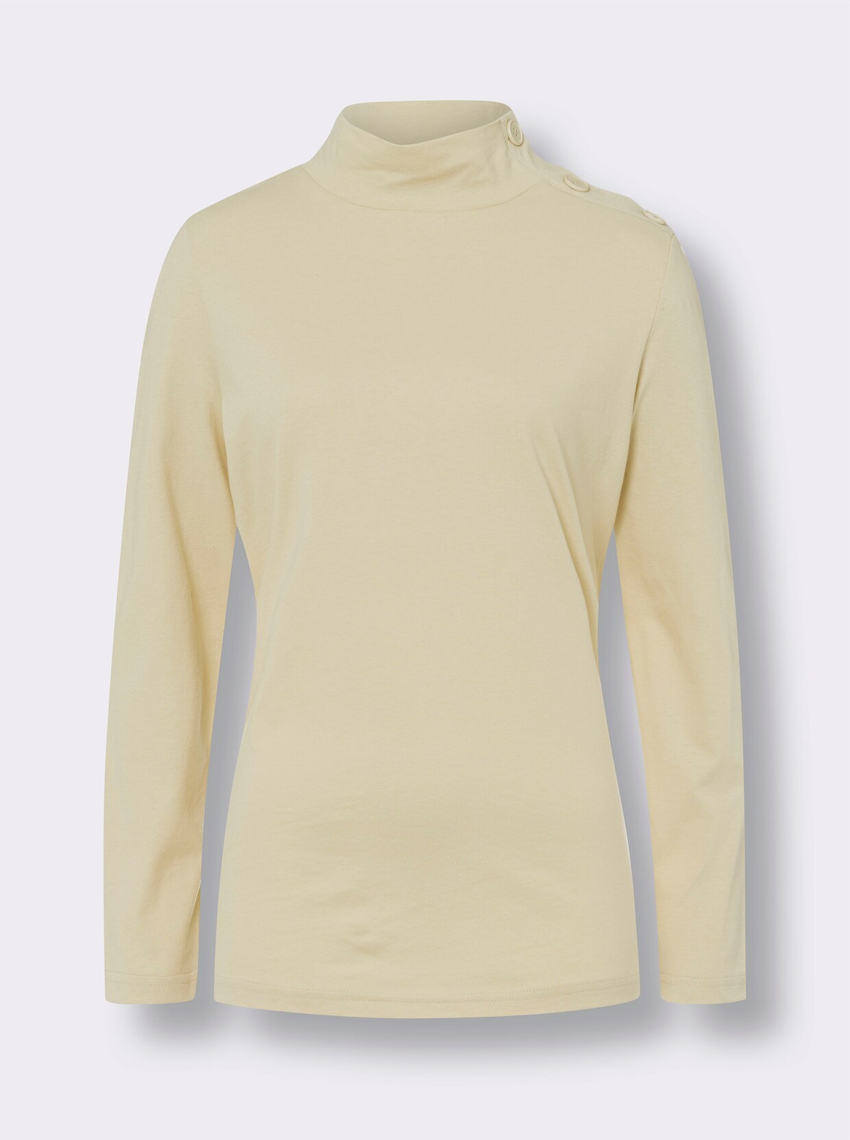 Shirt met opstaande kraag - zand