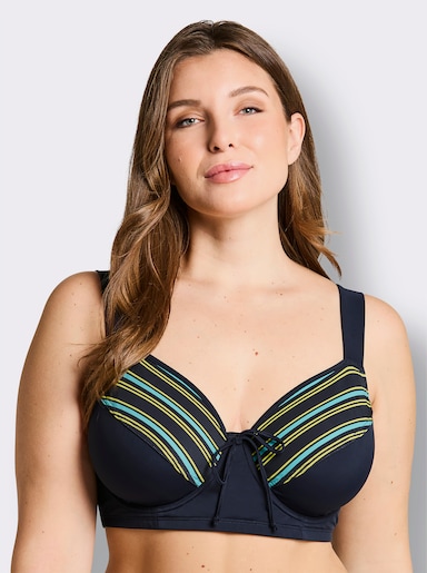 sheego Bikini-Oberteil mit Streifen - tiefblau-ozean