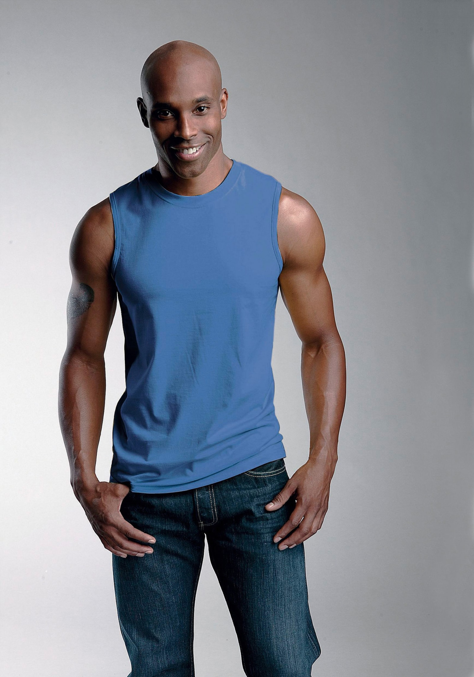 H.I.S Muscleshirt - dunkelblau, mittelblau, blau