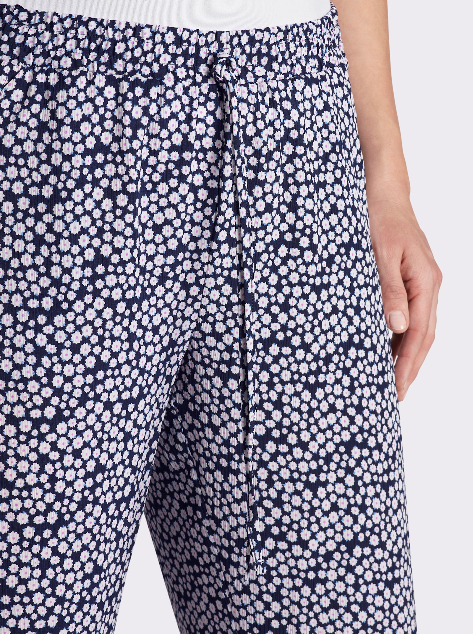 Schlupfhose im Doppelpack - marine + marine-weiß-bedruckt