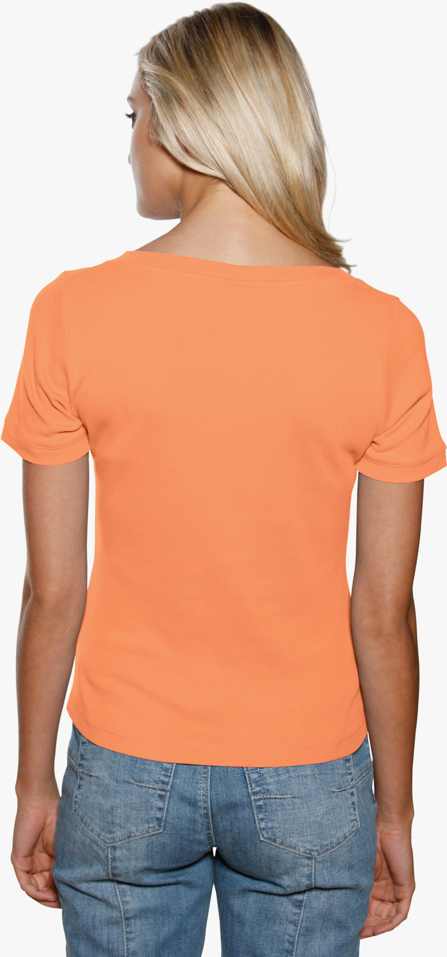 heine Shirt aus Rippenware - orange