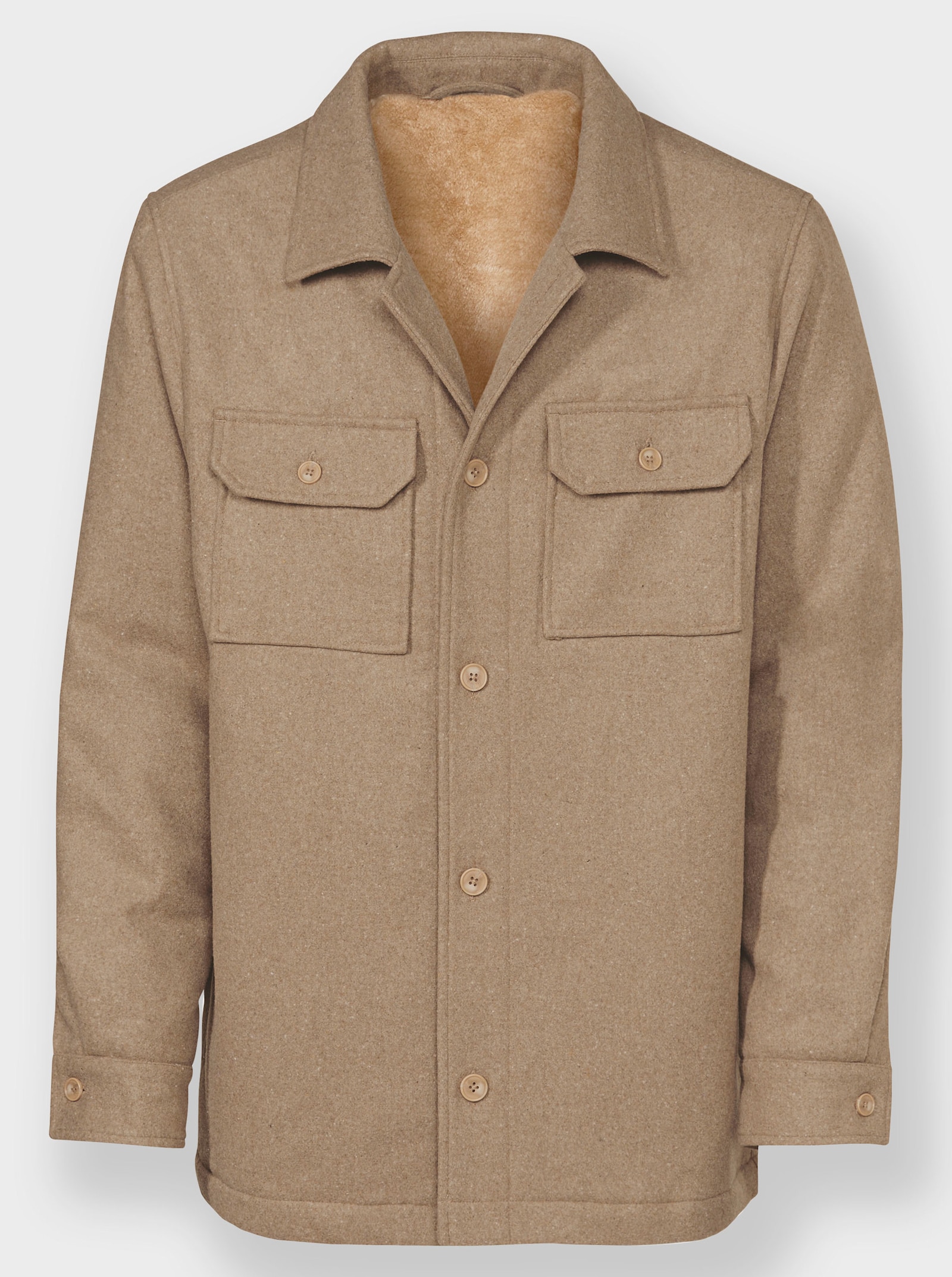 Marco Donati Longjacke in Woll-Optik - camel-meliert