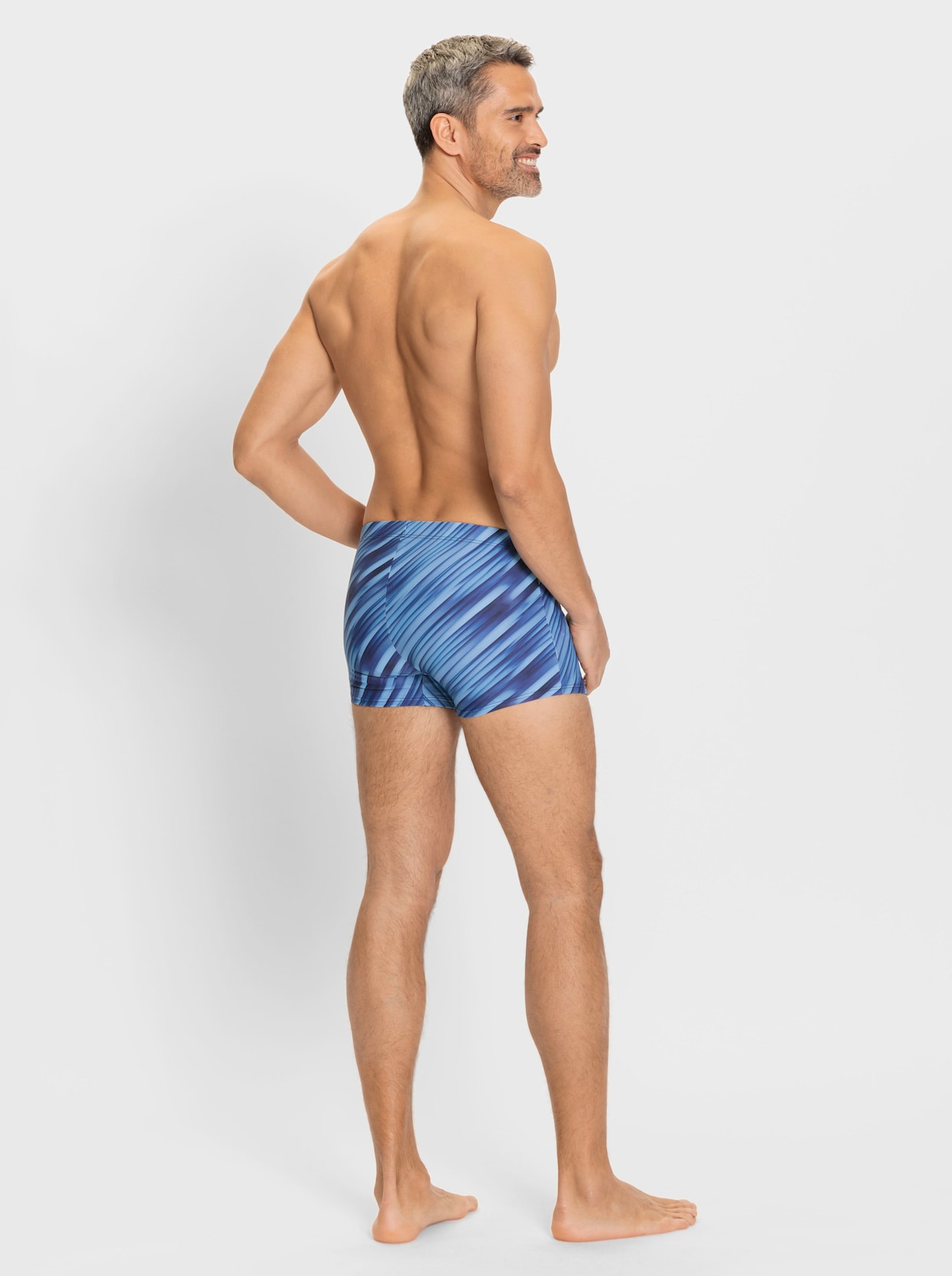 feel good Badehose - marine-mittelblau-bedruckt