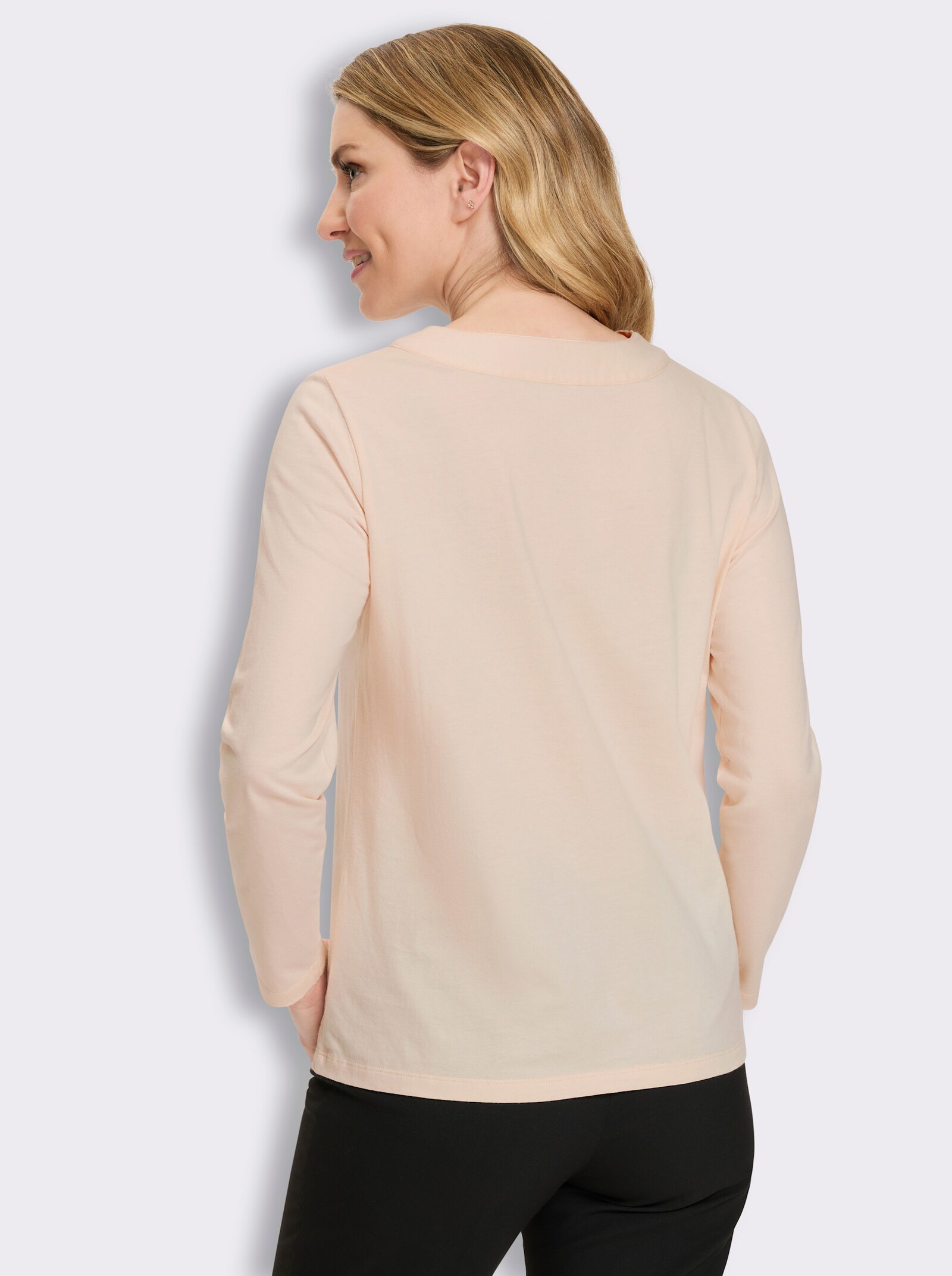 Langarmshirt mit Knoten-Detail - elfenbein
