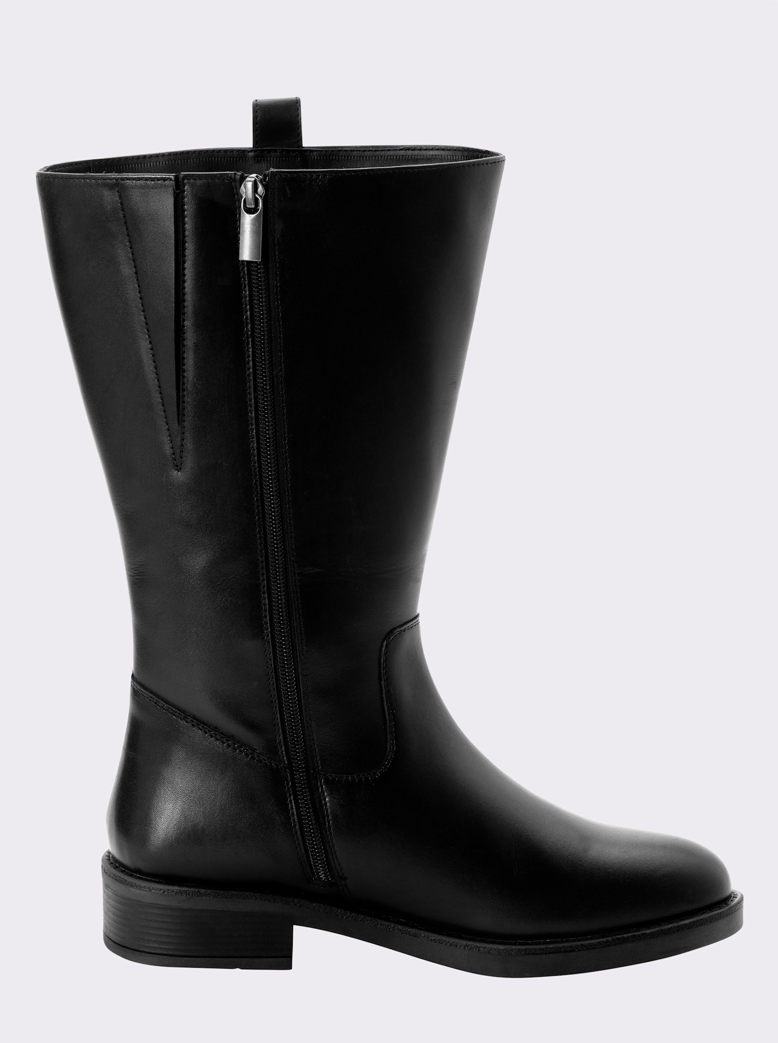 sheego Weitschaftstiefel mit Zierlaschen - schwarz