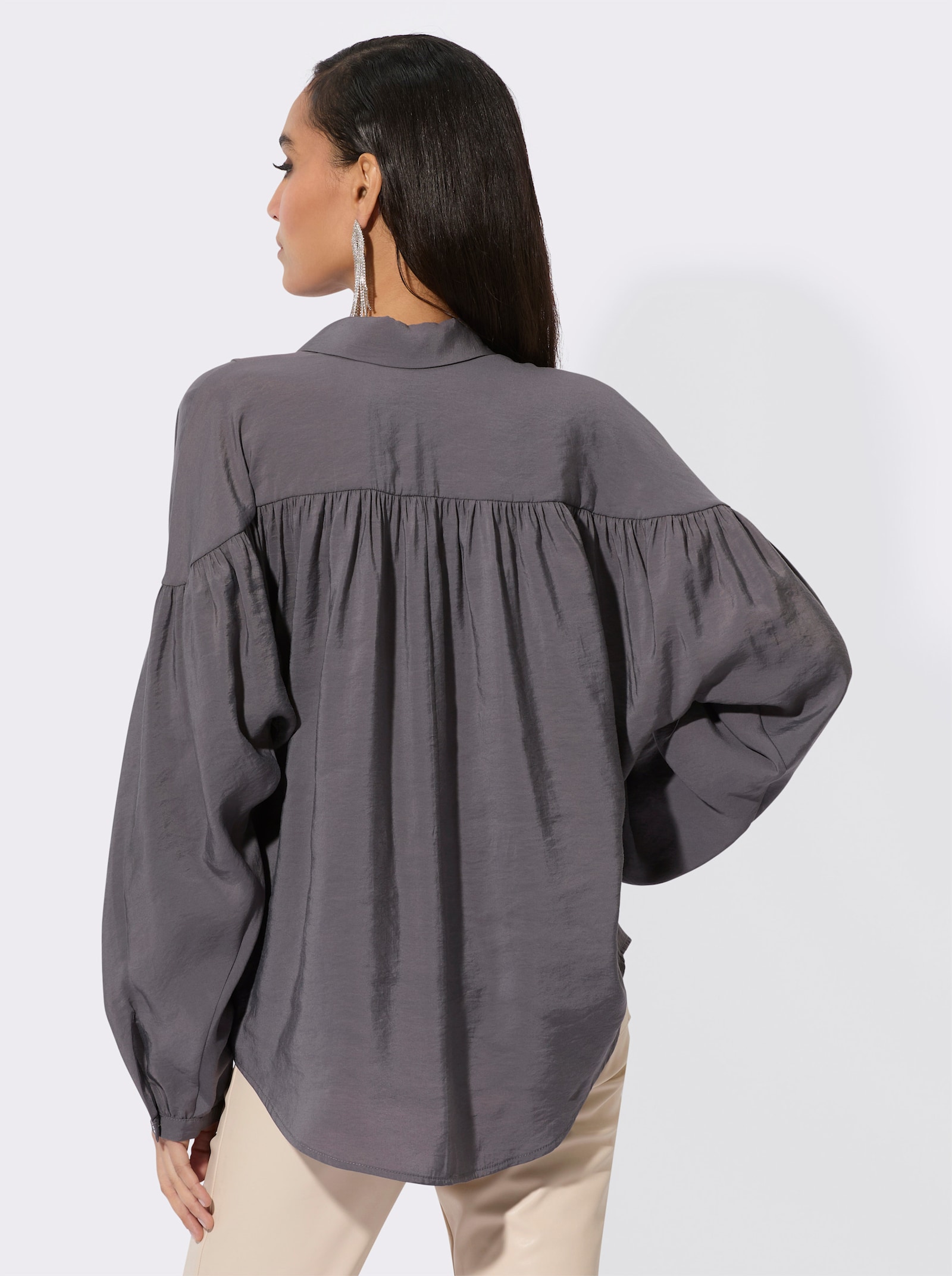 Overhemdblouse - antraciet