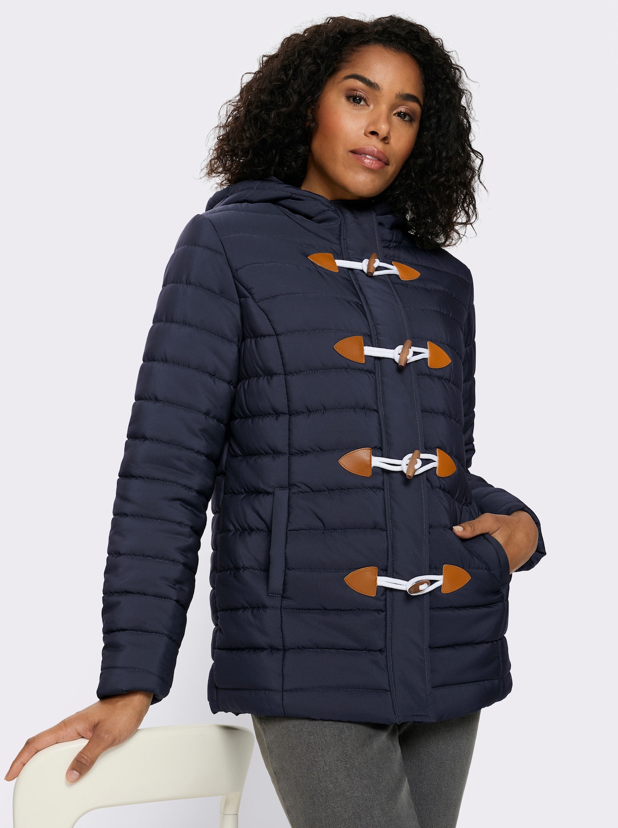 Steppjacke mit Knebelknöpfen - marine