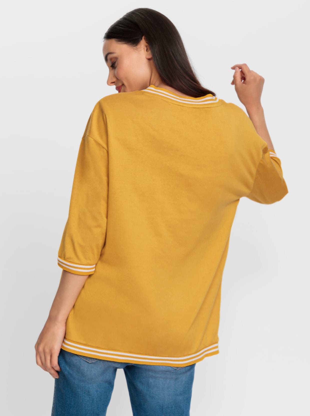 heine Shirt met 3/4-mouw - oker