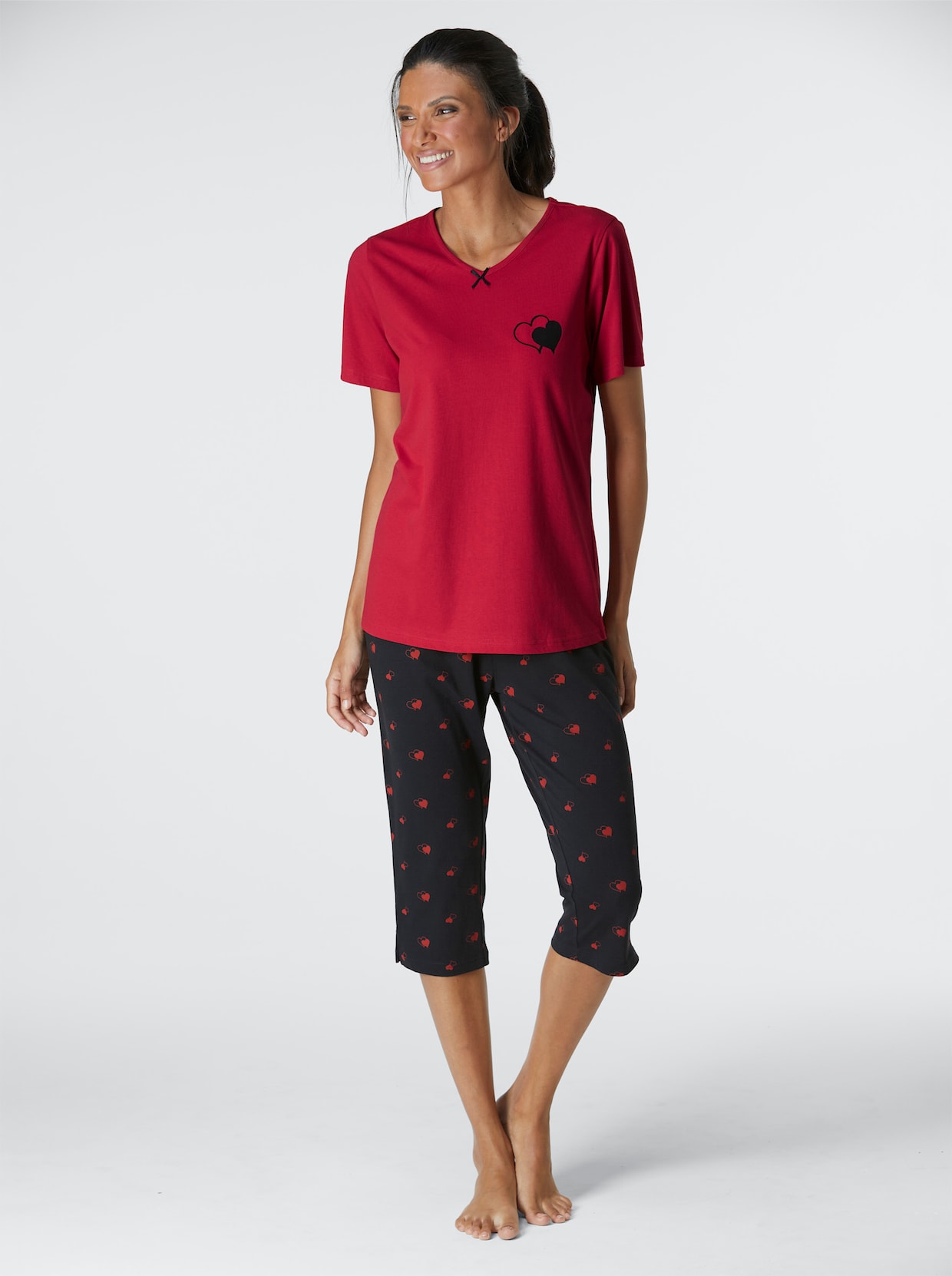 wäschepur Capri pyžamá - červená + čierna