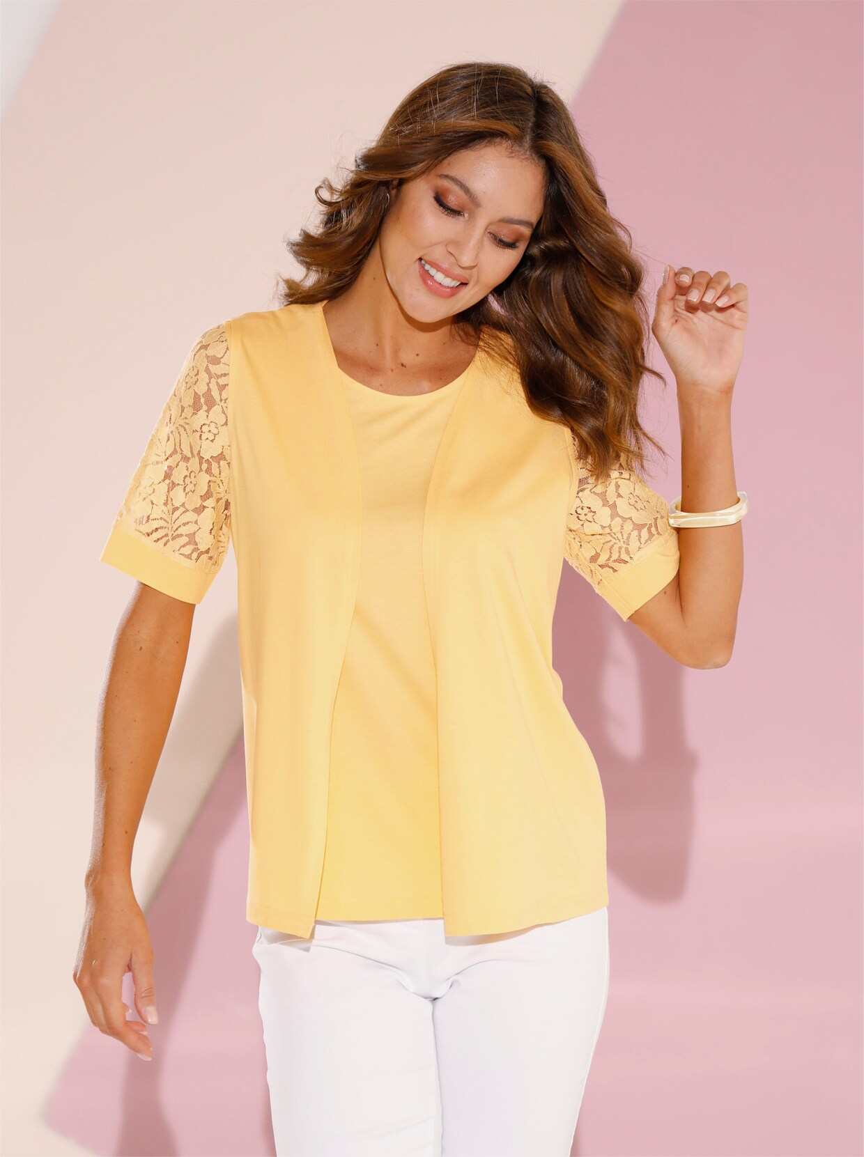 Set: Shirt+Weste - gelb