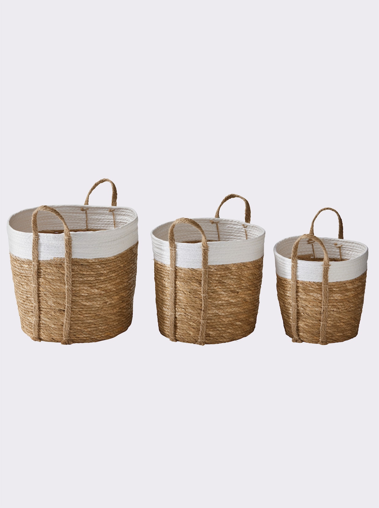 heine home Lot de 3 paniers - couleur ivoire-blanc