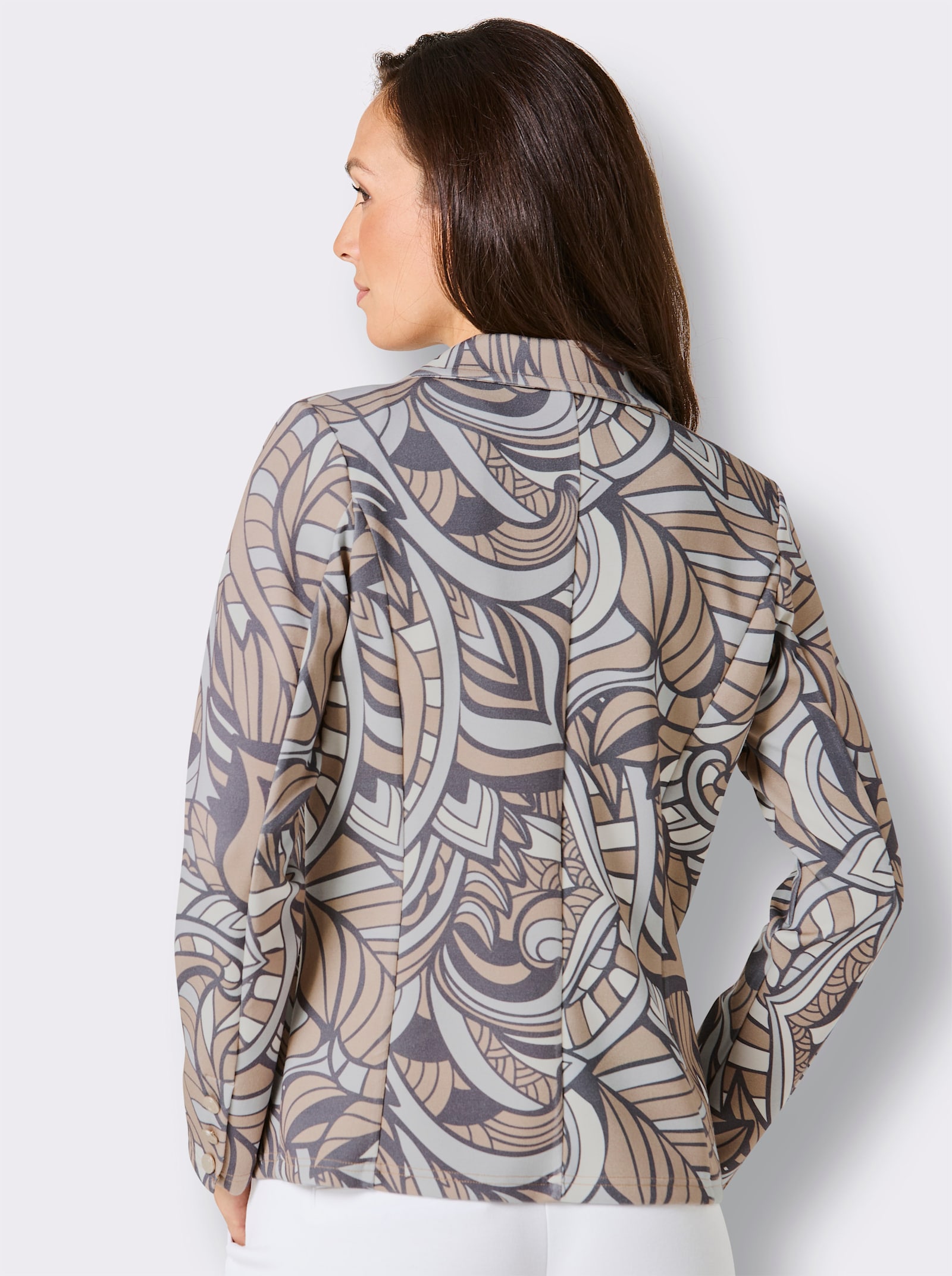 CREATION L PREMIUM Jerseyblazer mit Allover-Druck - beige-hellgrau-bedruckt
