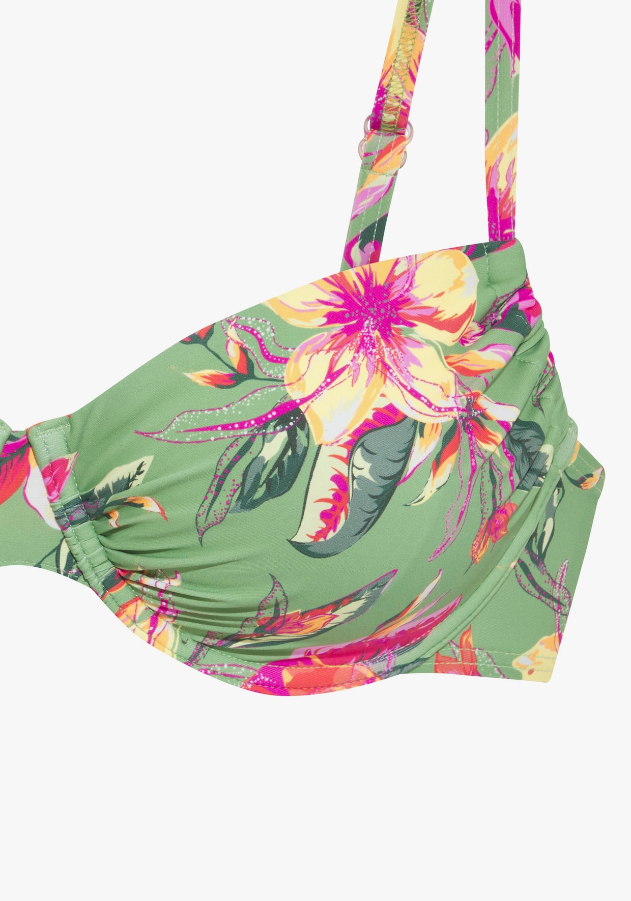LASCANA Beugelbikinitop - salie/pink bedrukt