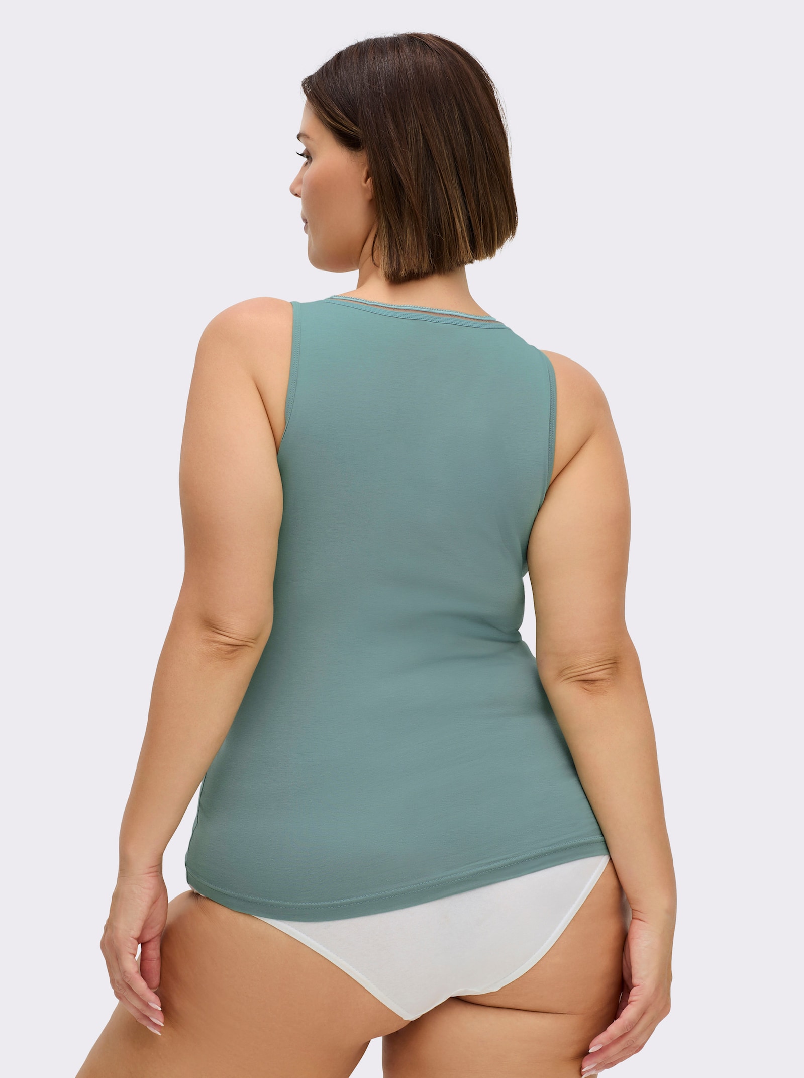 wäschepur BH-Hemd mit elastischem Zierband - jade